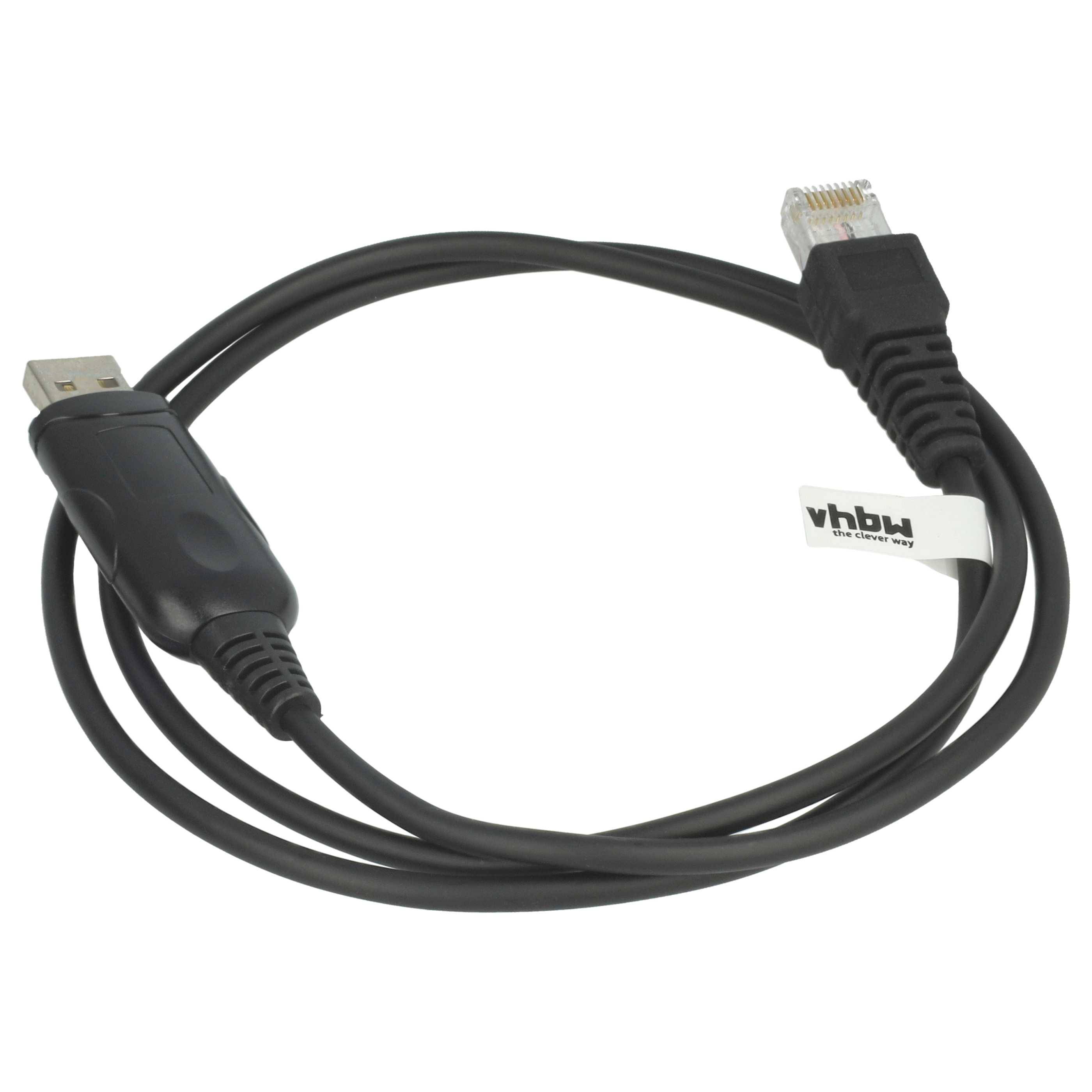vhbw USB Programmierkabel kompatibel mit Kenwood TK-7150, TK-7100, TK-7180, TK-7160, TK-760G, TK-760, TK-762G, TK-762, TK-763 Funkgerät, schwarz