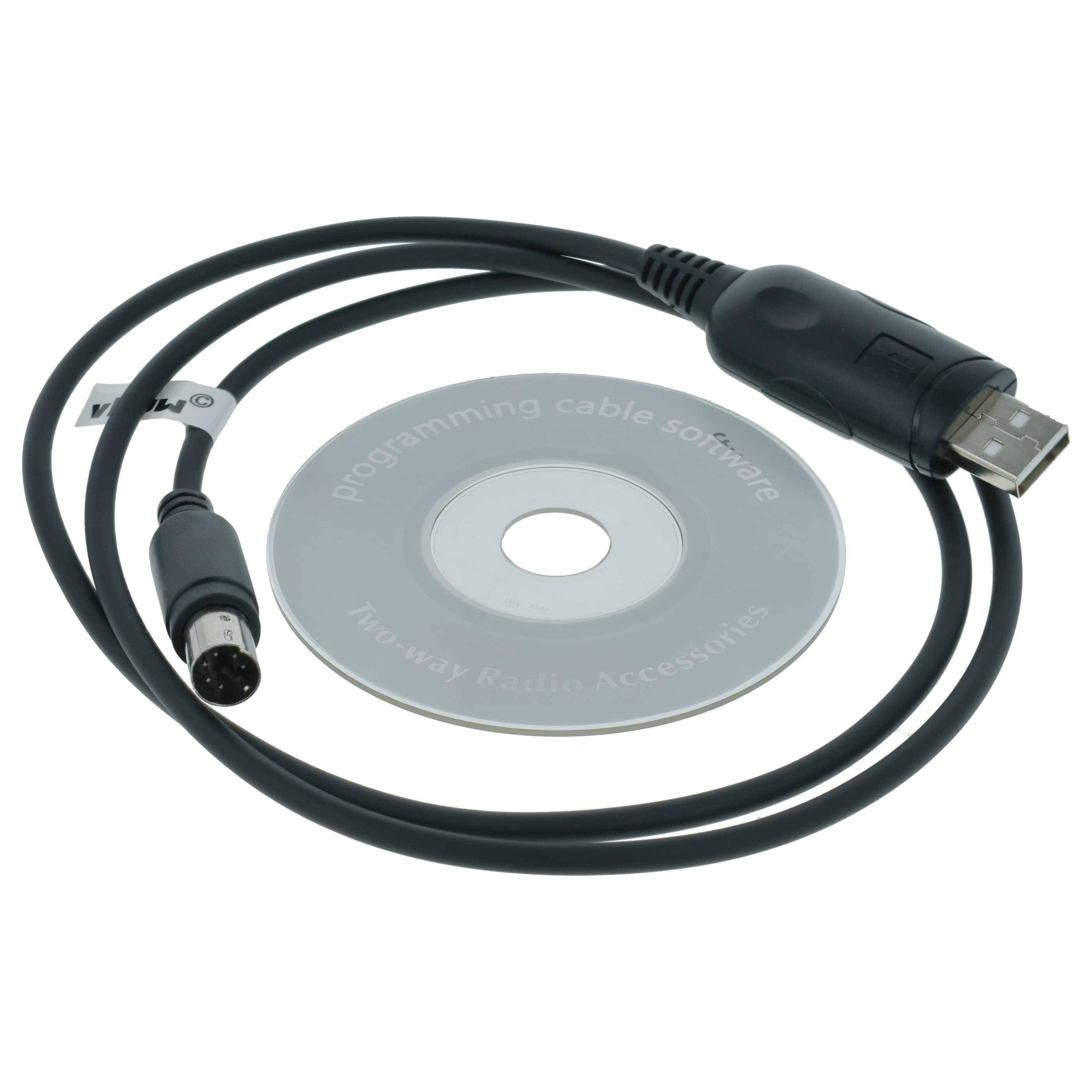 vhbw USB Programmierkabel kompatibel mit Yaesu/Vertex FT-1802M, FT-1807M, FT-1807, FT-1900R, FT-1900, FT-1500, FT-1802, FT-1500M Funkgerät, schwarz