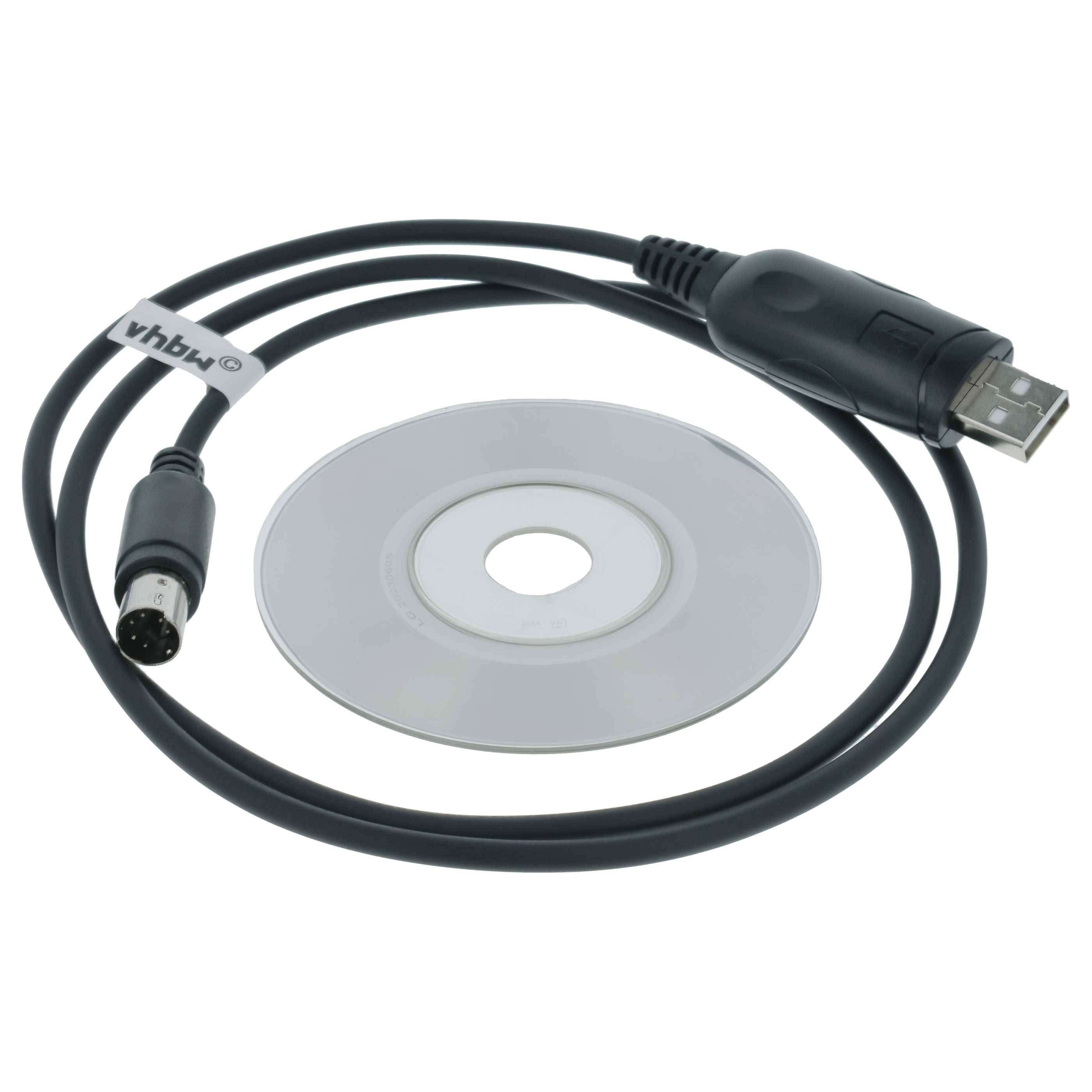 vhbw USB Programmierkabel kompatibel mit Yaesu/Vertex FT-8500M, FT-8500, FT-8800, FT-8500R, FT-8800R, FT-8800E, FT-8900, FT-8100R Funkgerät, schwarz
