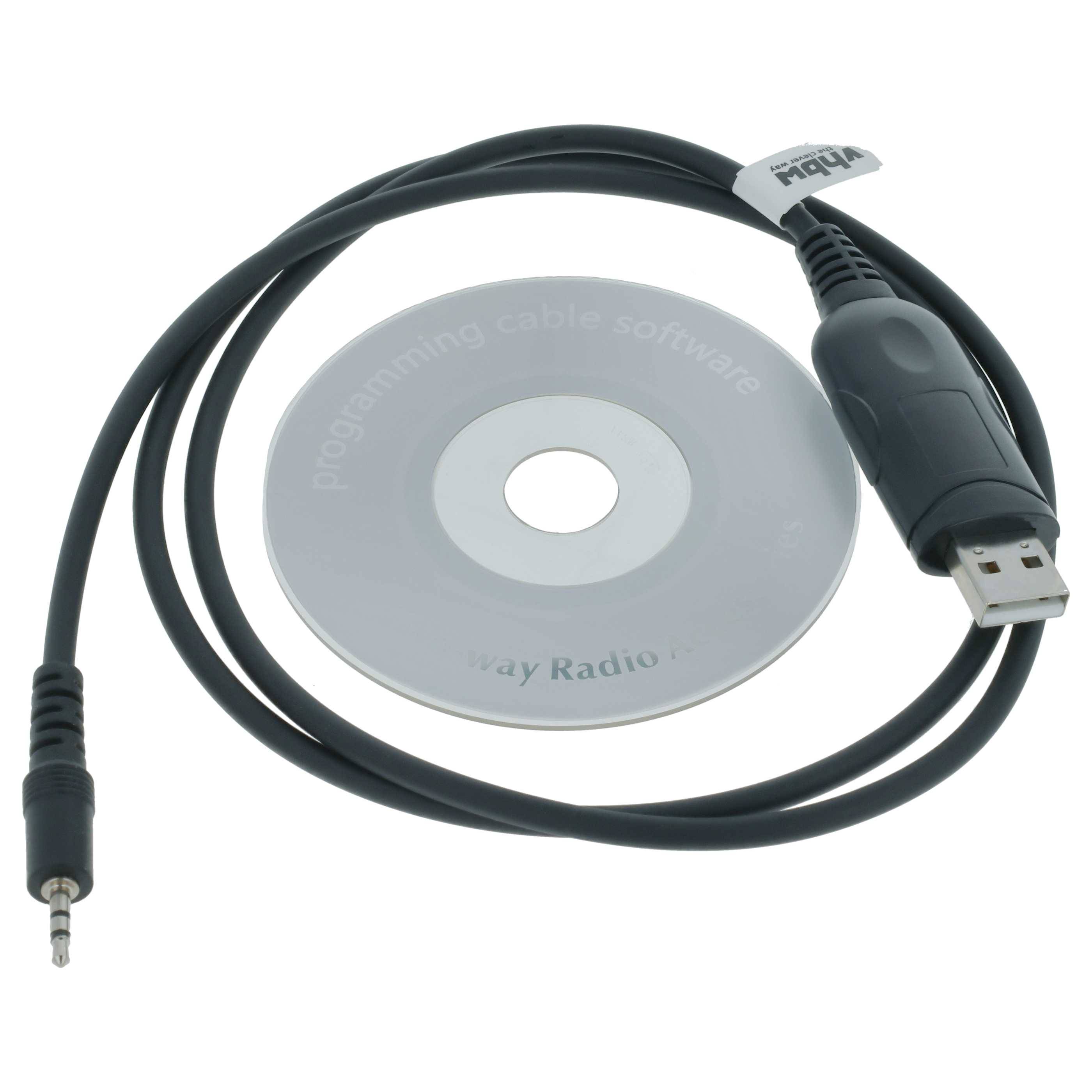 vhbw USB Programmierkabel kompatibel mit Motorola  AXU4100, CP180, CP185, AXV5100, CP160, CP125, CP150, CP140, CP040, Commander 245 Funkgerät, schwa