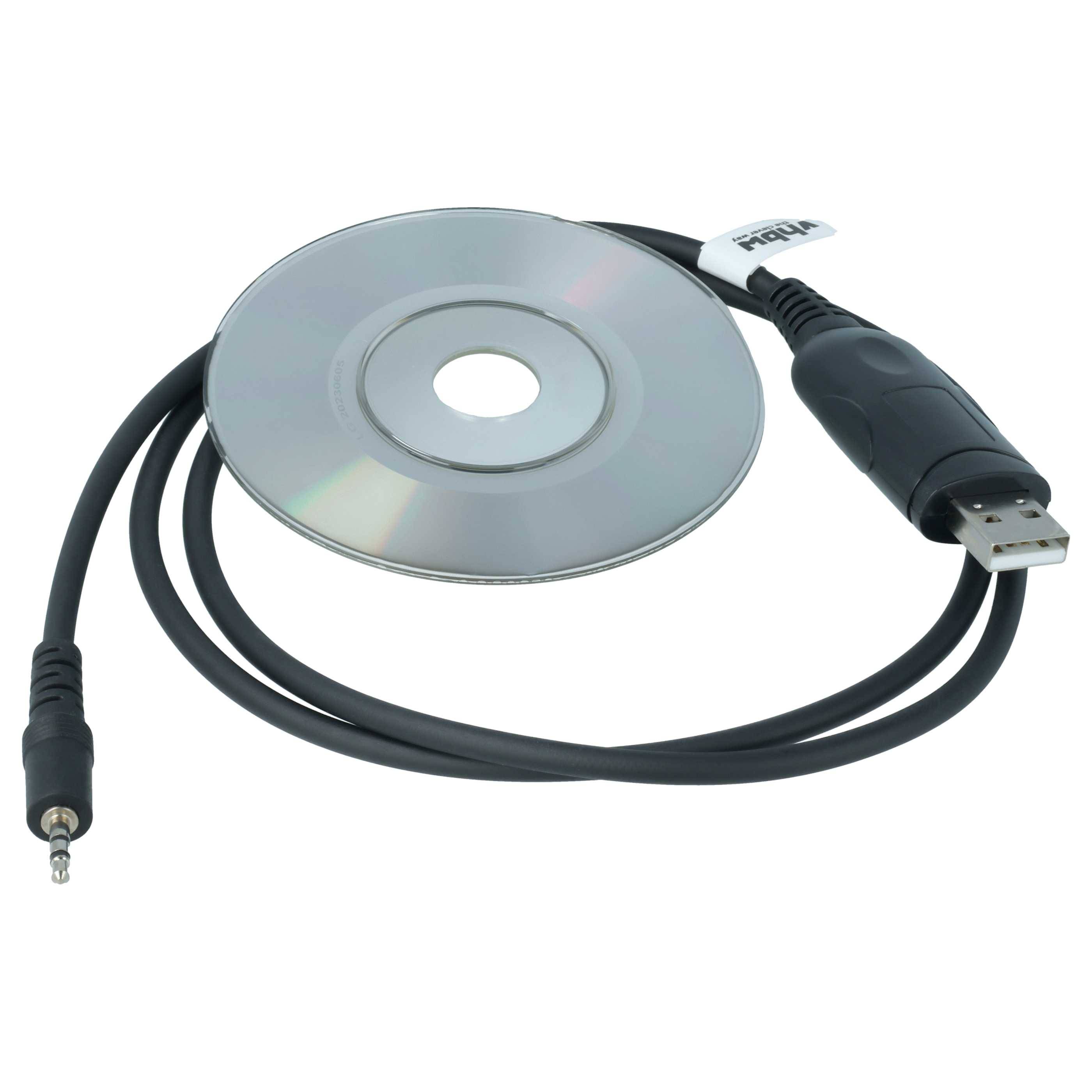 vhbw USB Programmierkabel kompatibel mit Motorola GP88S, GP308, P080, GP3688, P040, GP3188, GP2100, P020, GP2003, P030, GP3689 Funkgerät, schwarz