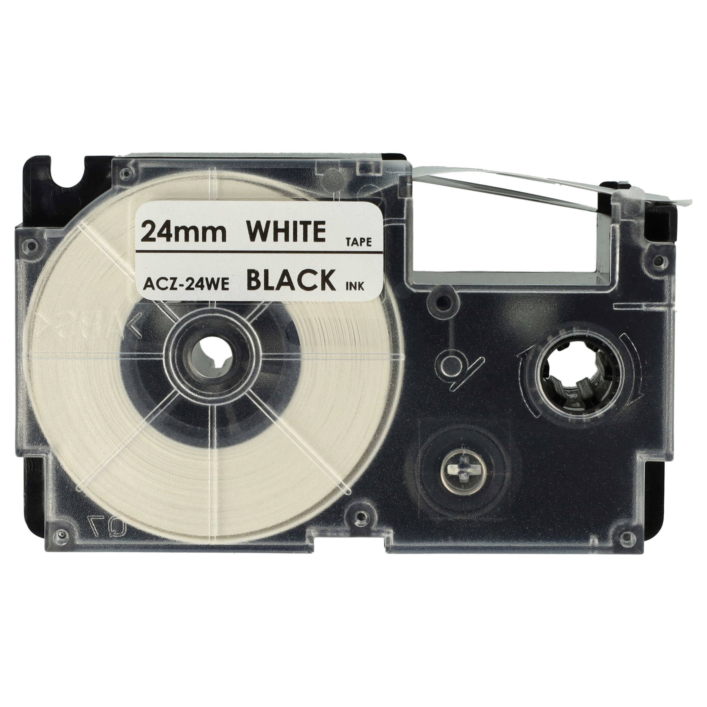 vhbw Kassette Patronen Schriftband 24mm kompatibel mit Casio CW-L300 | KL-200E, KL-7400, KL-8100, KL-820, KL-8200, KL-C500 Ersatz für Casio