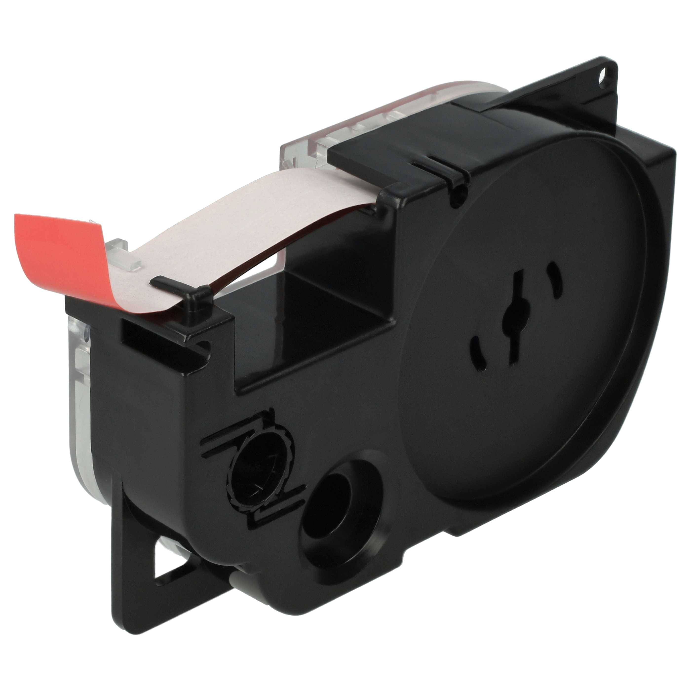 vhbw Schriftband-Kassette kompatibel mit Casio KL-750E, KL-C500, KL-8200, KL-8100, KL-820, KL-780, KL-G2 Etiketten-Drucker 8m x 12mm Schwarz auf Rot