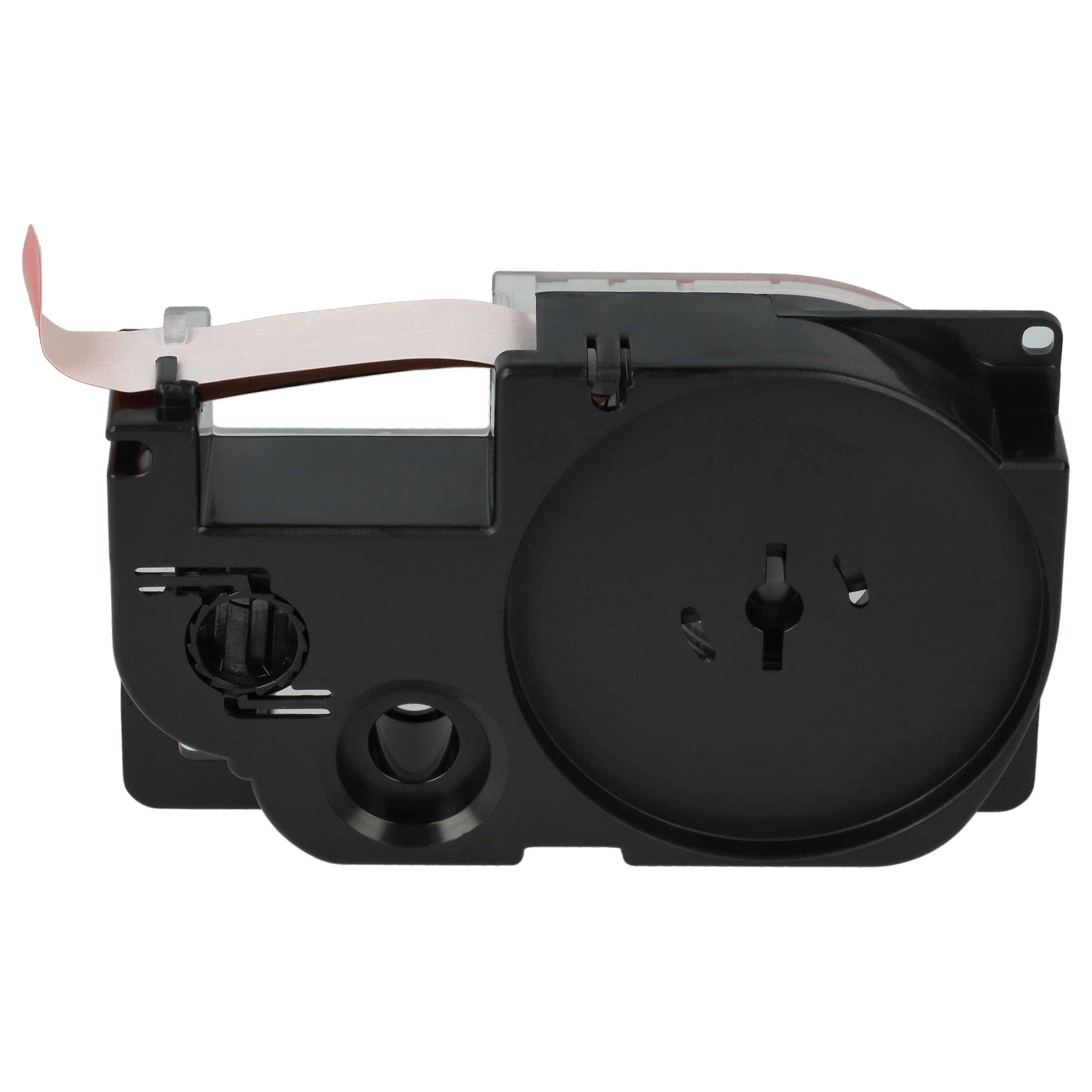 vhbw Schriftband-Kassette kompatibel mit Casio KL-130, KL-200, KL-2000, KL-120, KL-100E, KL-1500, CW-L300 Etiketten-Drucker 12mm Schwarz auf Rot