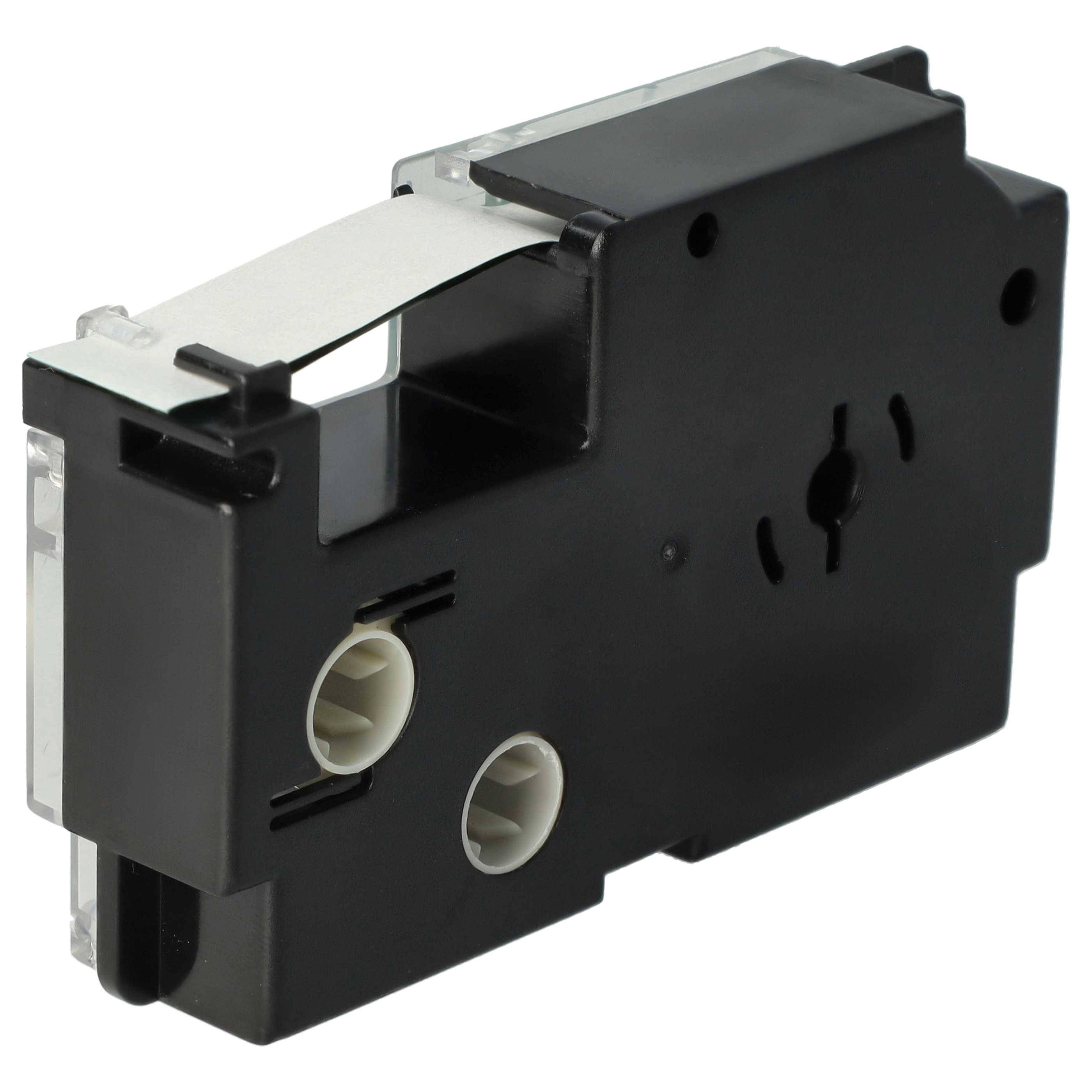 vhbw Schriftband-Kassette kompatibel mit Casio KL-300, KL-100E, KL-120, KL-200E, KL-60, KL-1500, CW-L300 Etiketten-Drucker 8m x 12mm Schwarz au