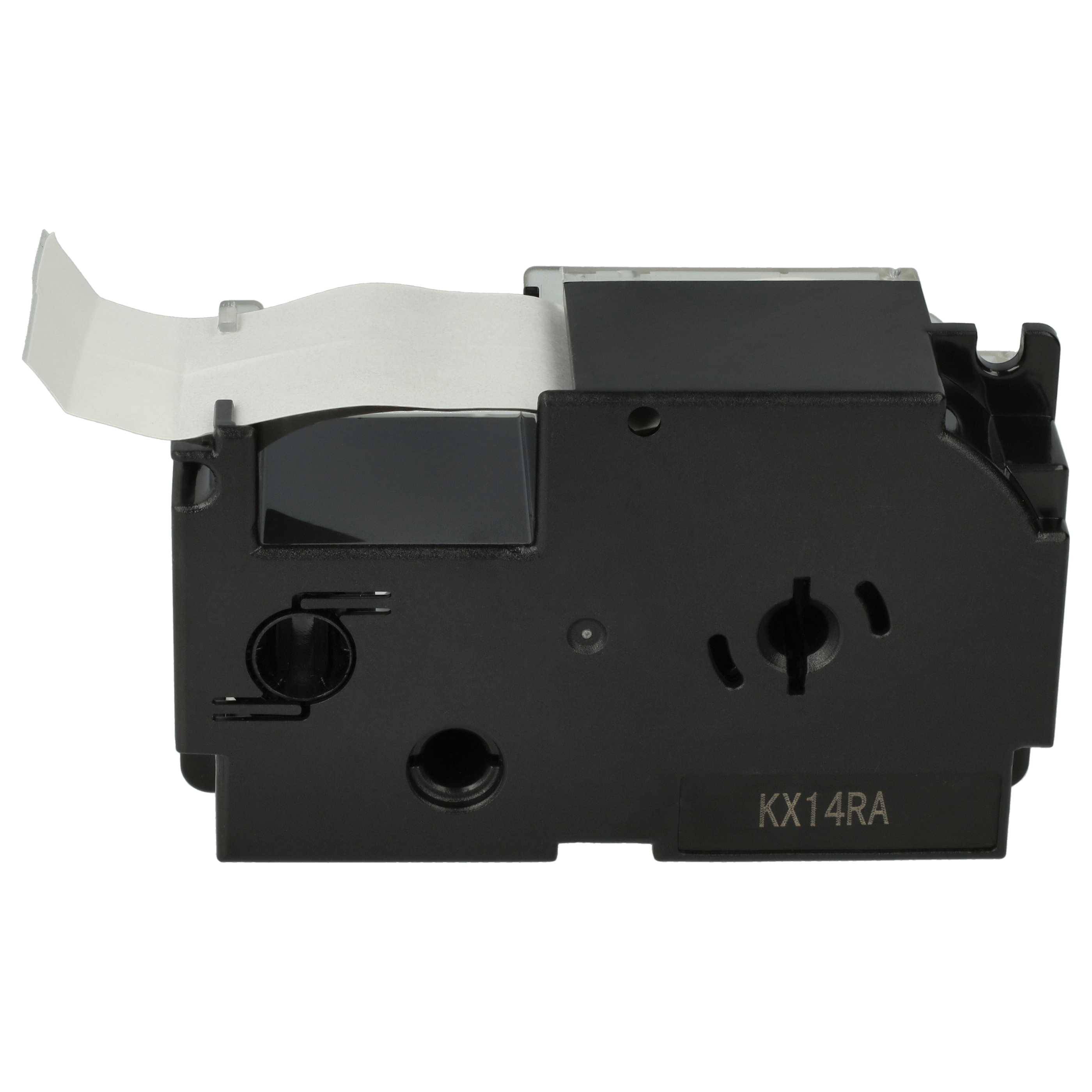 vhbw Schriftband-Kassette kompatibel mit Casio KL-8100, KL-200E, KL-7400, KL-820, CW-L300 Etiketten-Drucker 8m x 24mm Schwarz auf Transparent