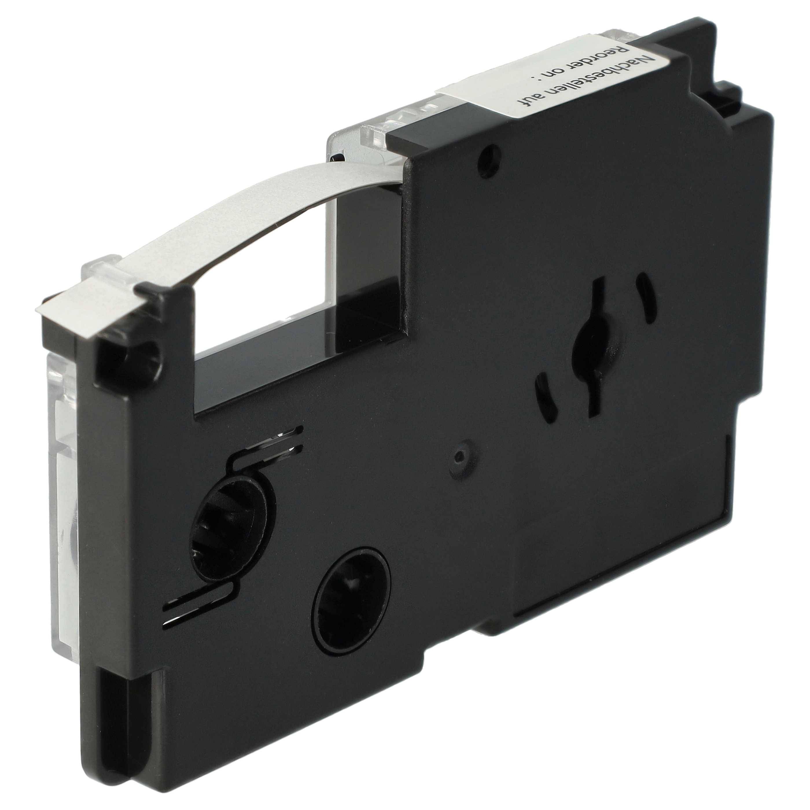 vhbw Schriftband-Kassette Ersatz für Casio XR-6X1, XR-6X für Etiketten-Drucker 8m x 6mm Schwarz auf Transparent