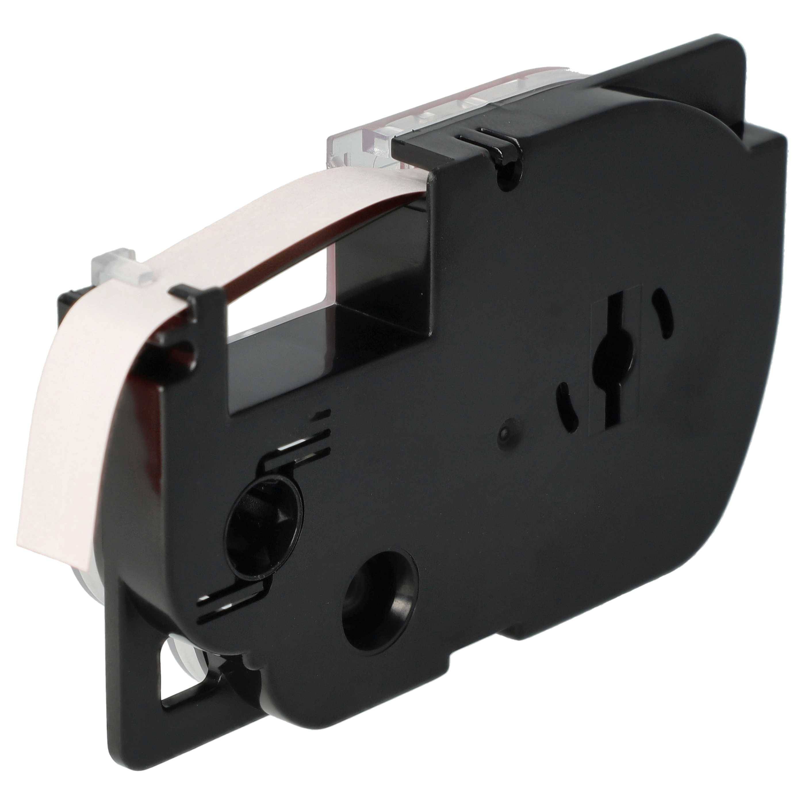 vhbw Schriftband-Kassette kompatibel mit Casio KL-P1000, KL-HD1 Etiketten-Drucker 8m x 9mm Schwarz auf Rot