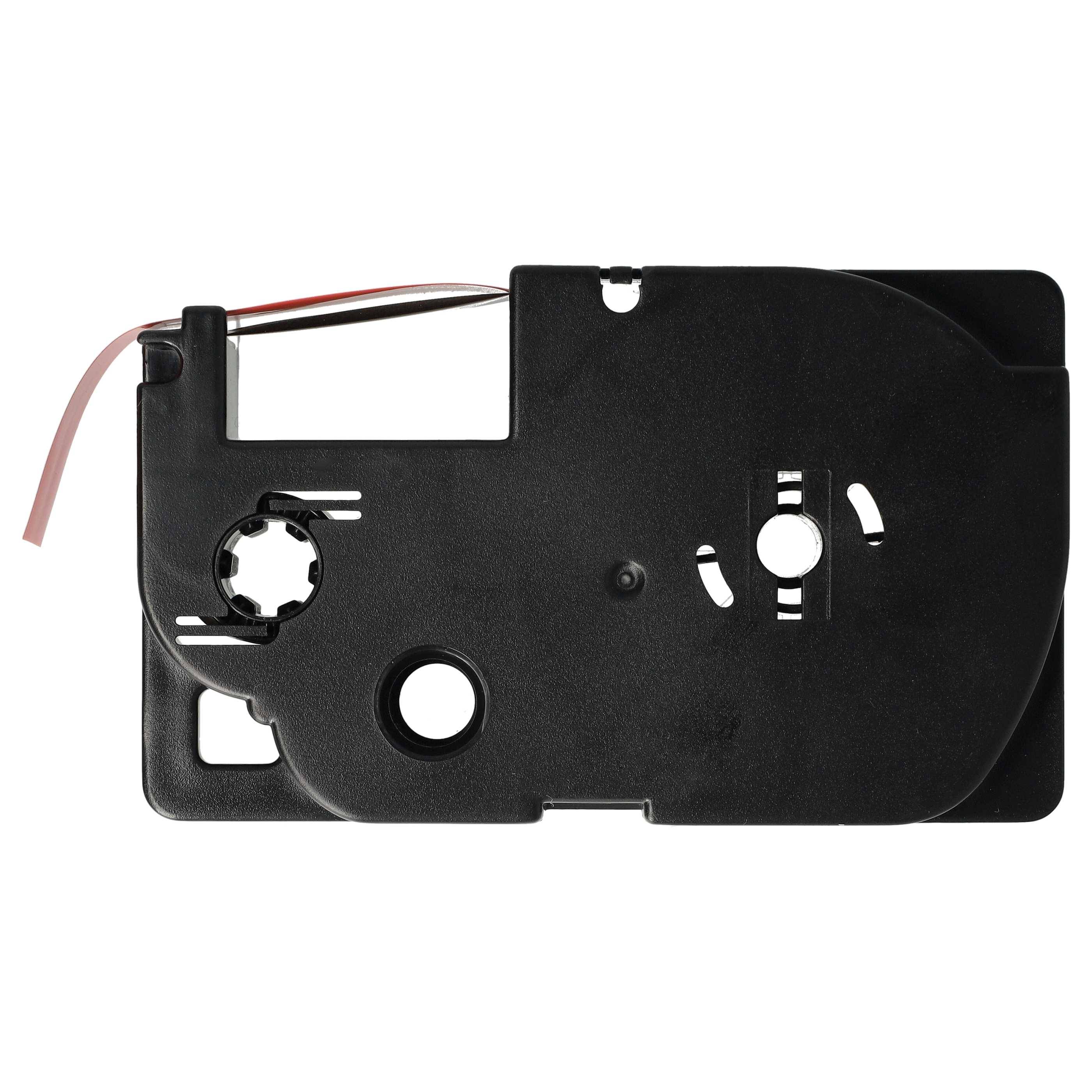 vhbw Schriftband-Kassette kompatibel mit Casio KL-P1000, KL-HD1 Etiketten-Drucker 8m x 9mm Schwarz auf Rot