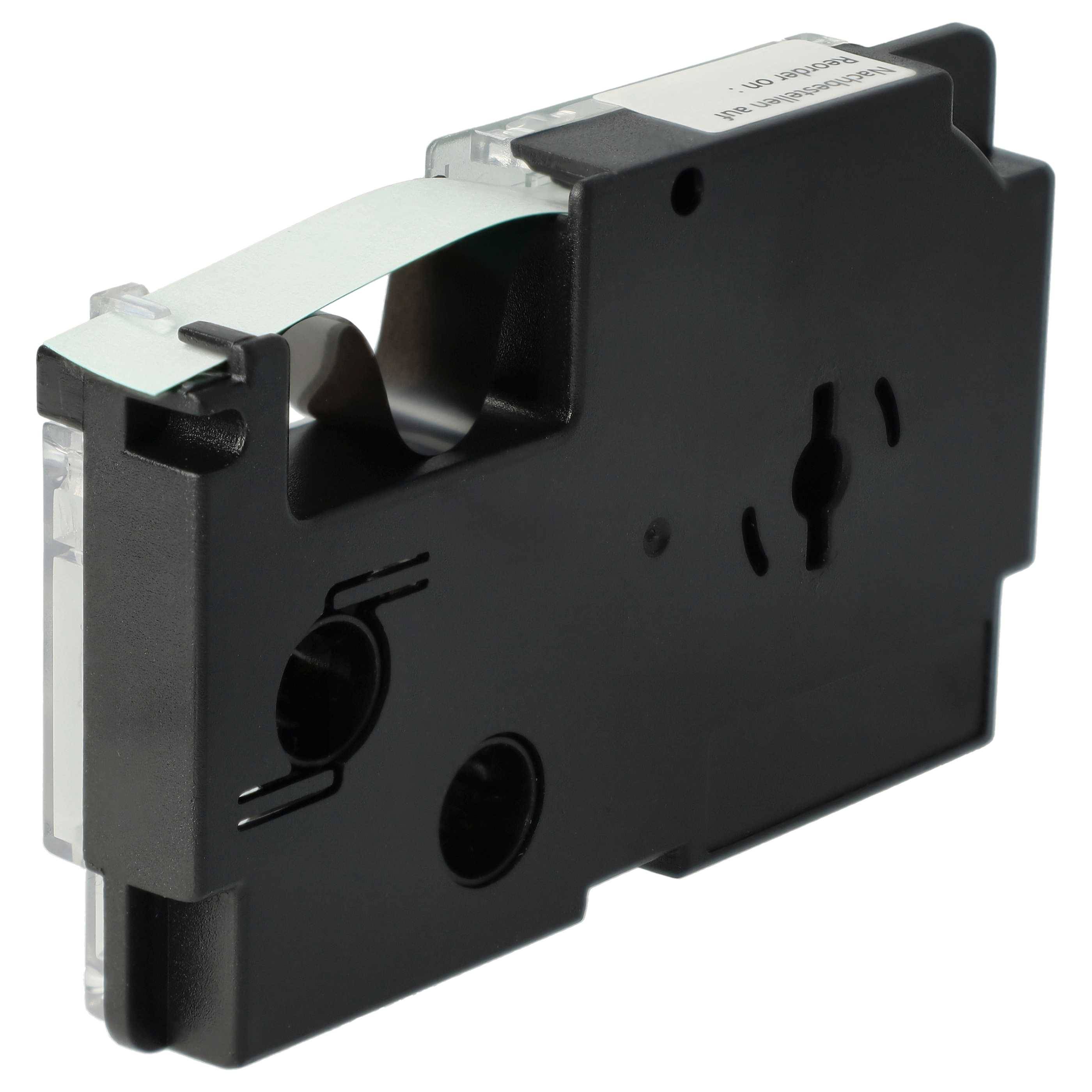 vhbw Schriftband-Kassette kompatibel mit Casio KL-750E | KL-C500, KL-8200, KL-8100, KL-820, KL-780, KL-G2 Etiketten-Drucker 8m x 9mm Schwarz au