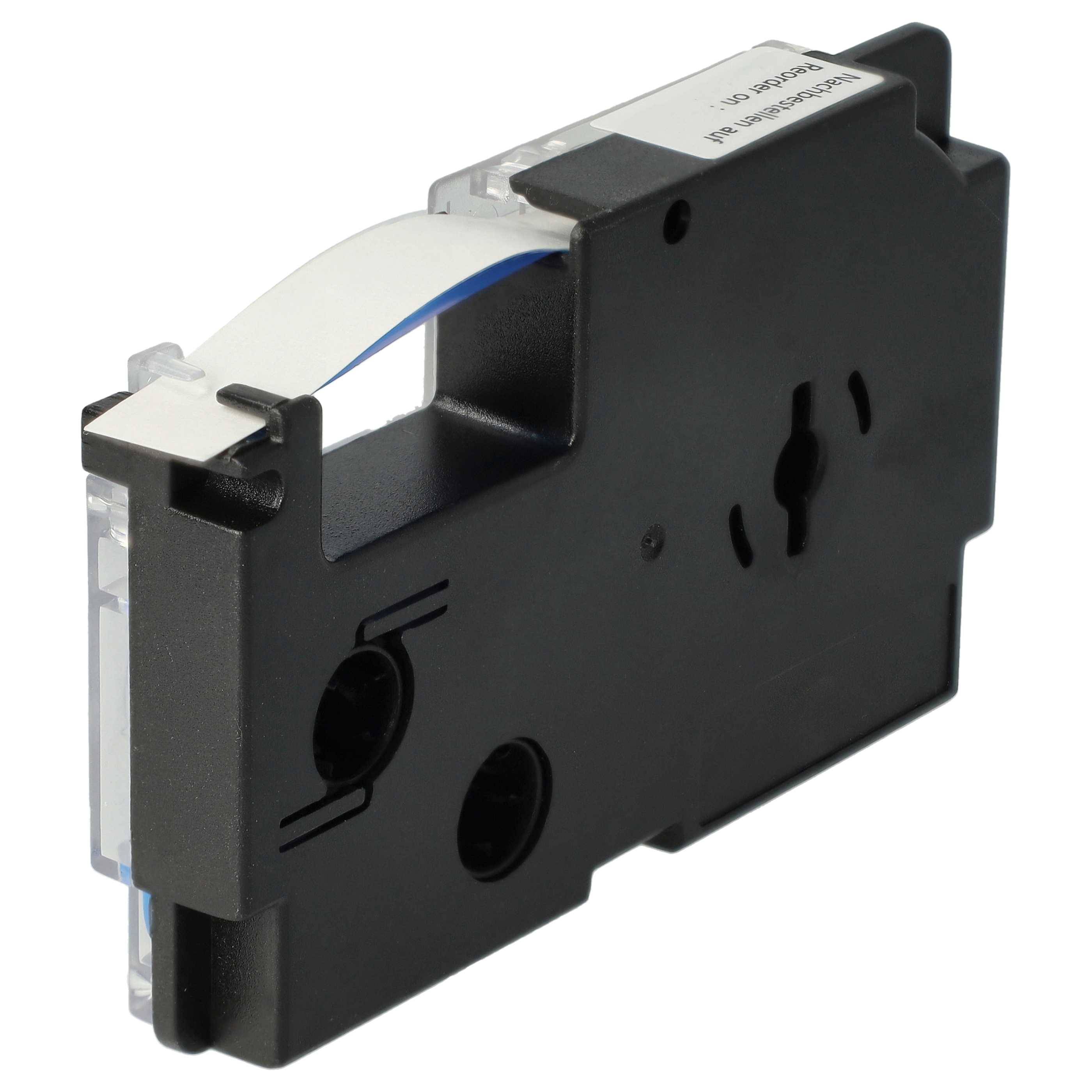 vhbw Schriftband-Kassette kompatibel mit Casio KL-P1000, KL-HD1 Etiketten-Drucker 8m x 9mm Blau auf Weiß
