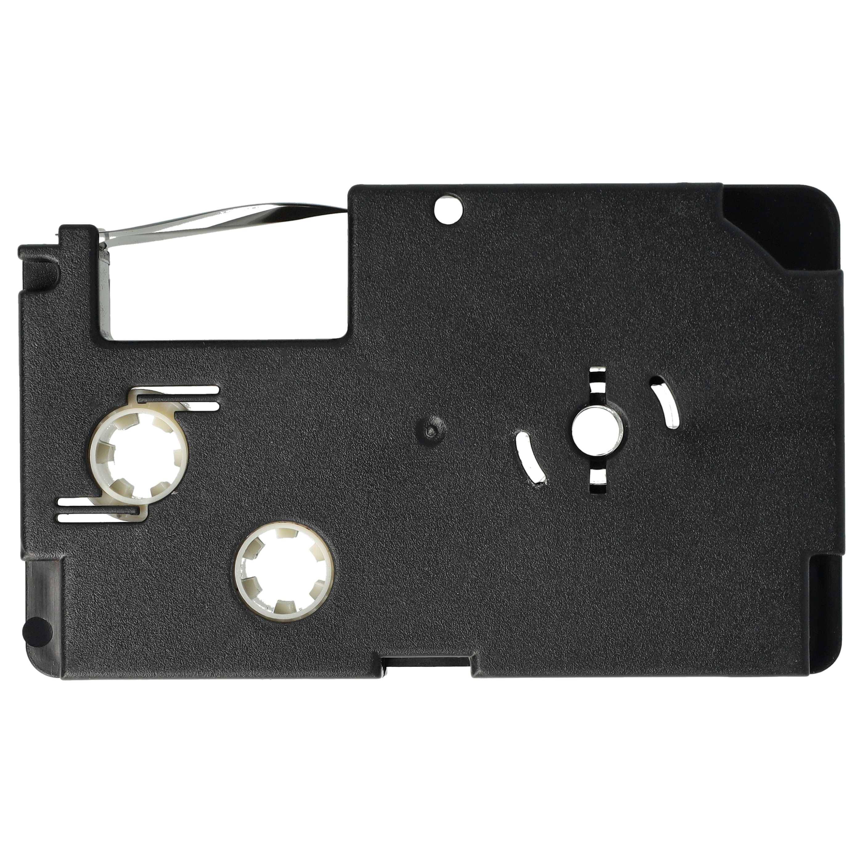 vhbw Schriftband-Kassette kompatibel mit Casio KL-200, KL-130, KL-100E, KL-120, KL-1500, CW-L300 Etiketten-Drucker 8m x 9mm Schwarz auf Silber