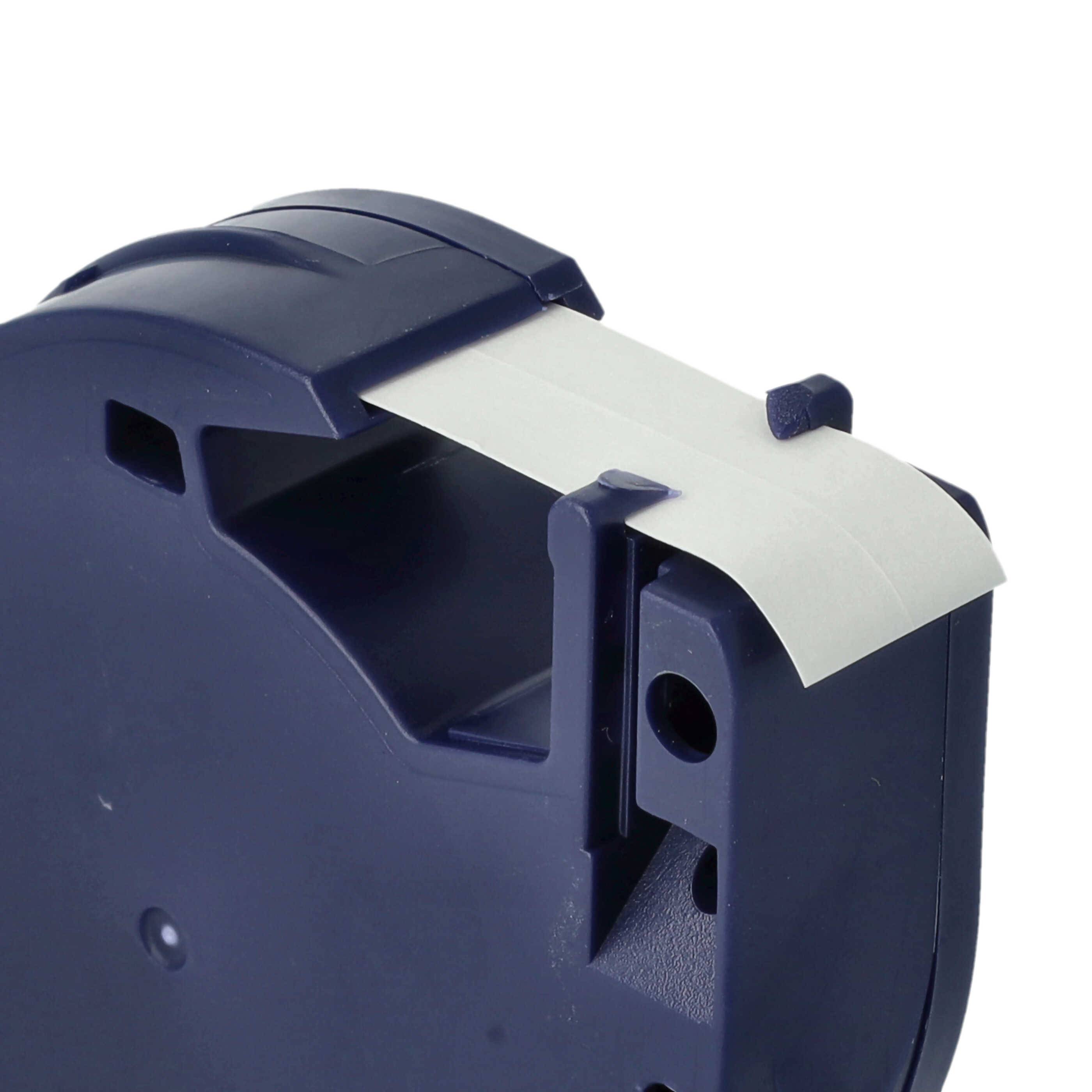 vhbw Schriftband-Kassette Plastik Ersatz für Dymo S0721610, 91201 für Etiketten-Drucker 4m x 12mm Schwarz auf Weiß