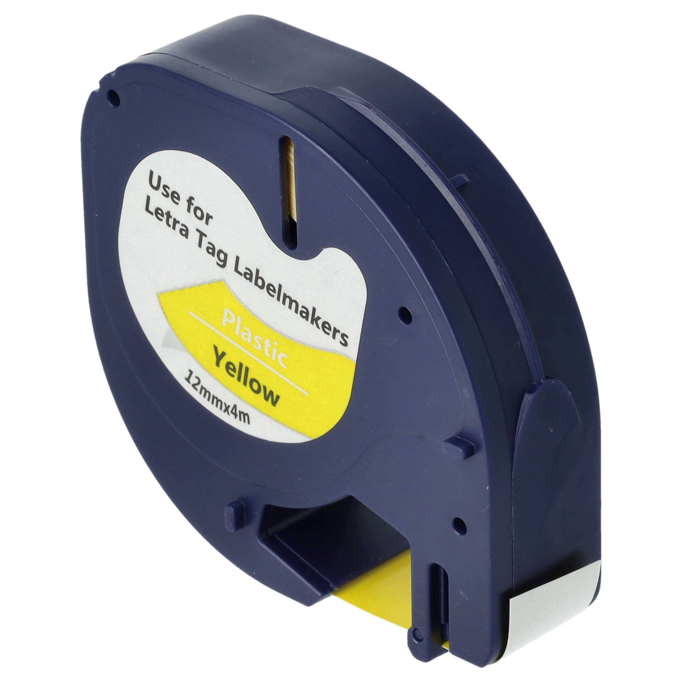 vhbw Schriftband-Kassette Ersatz für Dymo 91202 für Etiketten-Drucker 4m x 12mm Schwarz auf Gelb