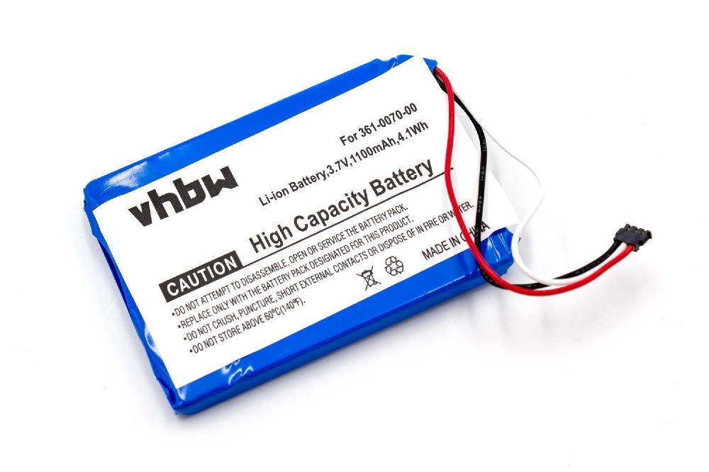 vhbw Akku kompatibel mit Garmin Nüvi 3598LMT-D, 3598LMT GPS Navigation Navi (1100 mAh, 3,7 V, Li-Ion)