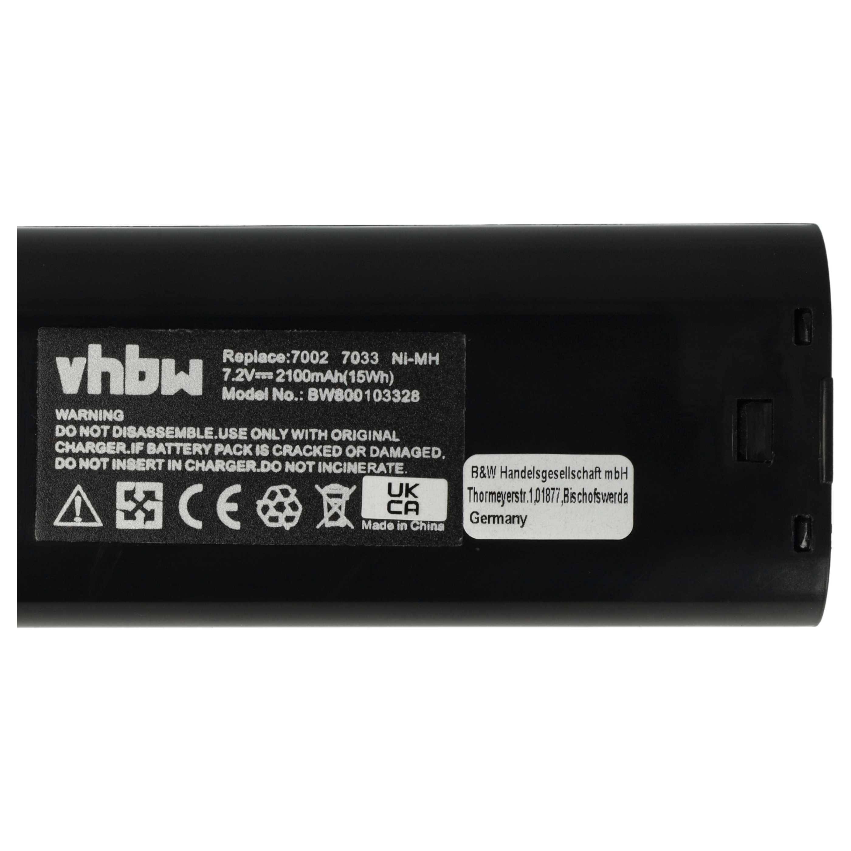 vhbw 2x Akku kompatibel mit Makita UH3000D, UH3000DW, ML702, UH1070DW, UH3070DW, UM1000D, UM1200DW Werkzeug (2100 mAh, NiMH, 7,2 V)