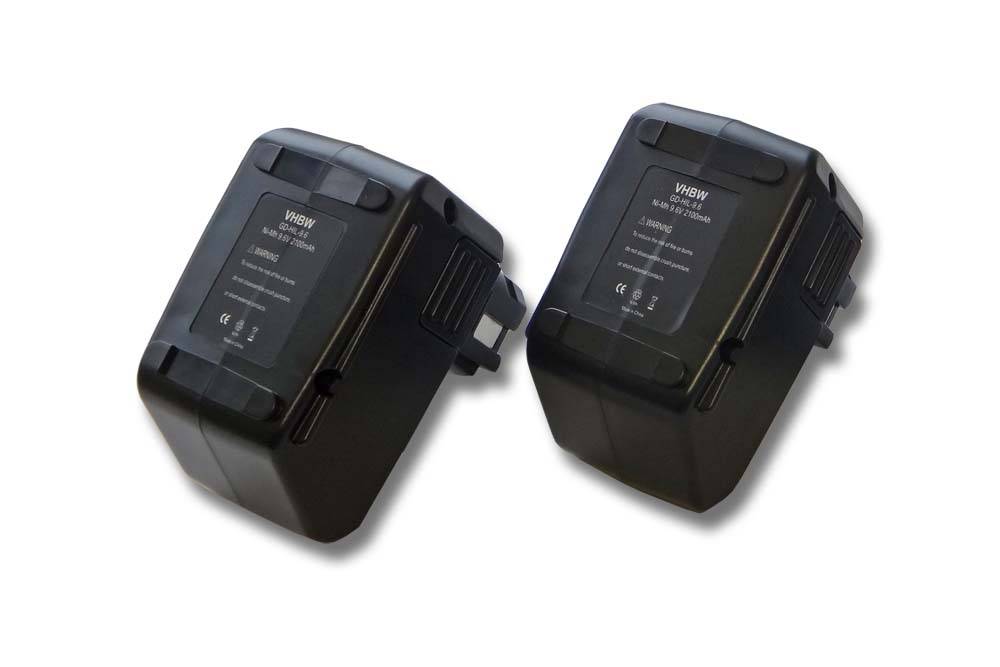 vhbw 2x Akku kompatibel mit Hilti SF100, SF100A, BD2000, SB10, SFB105 Werkzeug (2100 mAh, NiMH, 9,6 V)