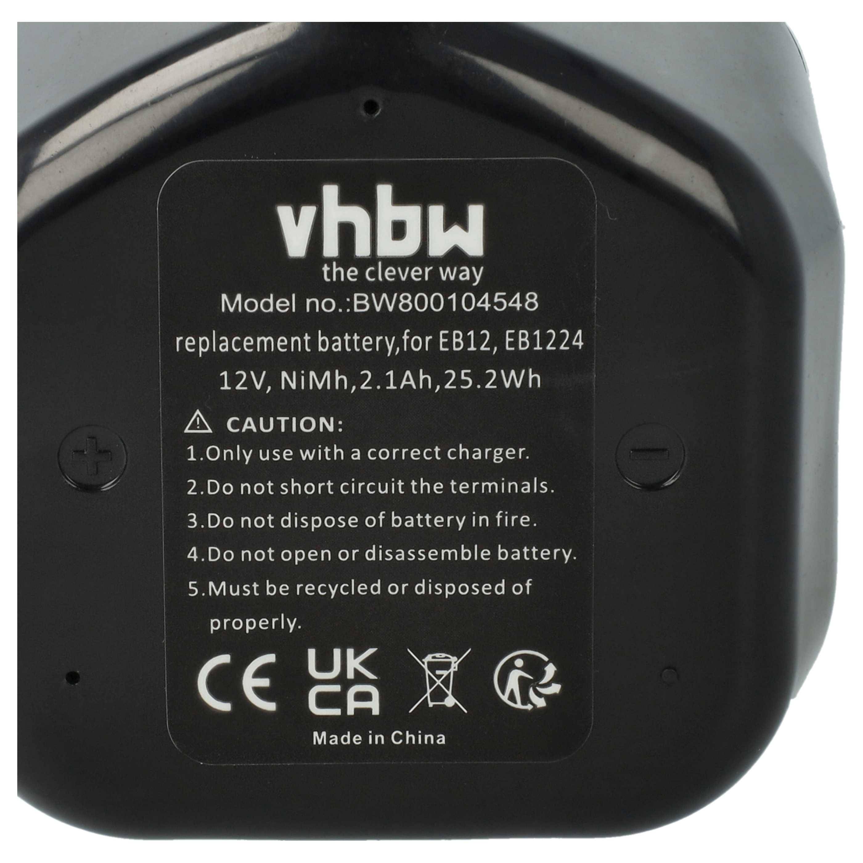 vhbw 3x Akku kompatibel mit Hitachi RB 18D, UB12D, UB 5D, RB18D, UB5D, UB 3D, UB 12D, WF4DY, UB3D Werkzeug (2100 mAh, NiMH, 12 V)