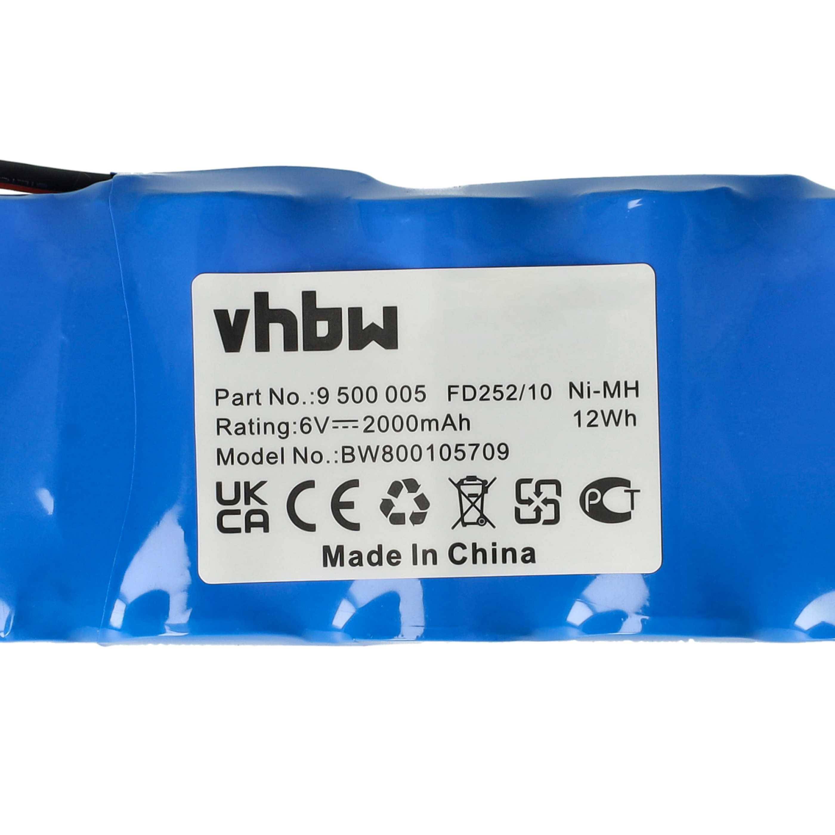 vhbw 3x Ni-MH Akku 2000mAh (6V) kompatibel mit Werkzeuge Bosch Rollfix D861E, D963P Ersatz für Bosch 9 500 005, 9000163, FD252/10.