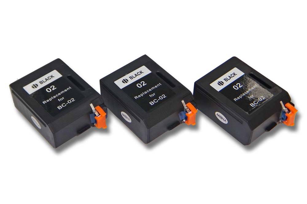 vhbw 3x Tintenpatronen kompatibel mit Canon Faxphone B60 | B70, B75 Drucker - Schwarz (Wiederaufgefüllt)