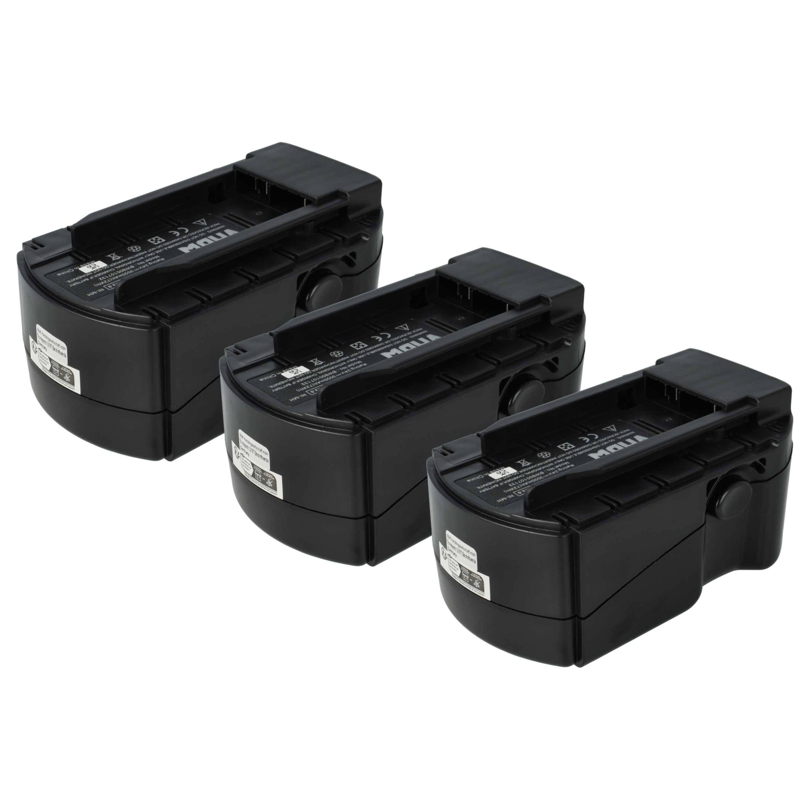 vhbw 3x Akku kompatibel mit Hilti UH 240-A, WSC 55-A24, WSC 6.5, TE 2-A, SFL 24, WSR 650-A Werkzeug (3000 mAh, NiMH, 24 V)