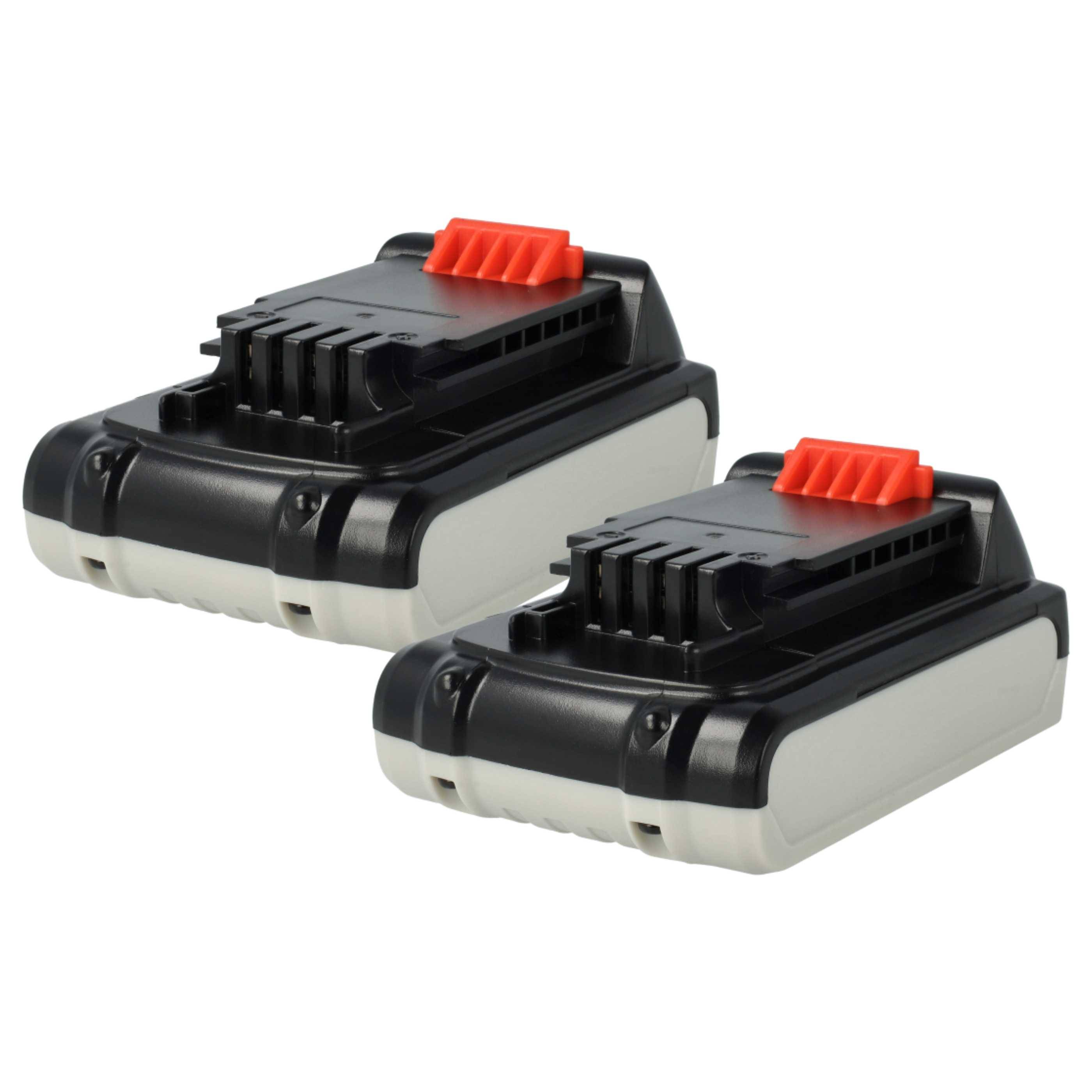 vhbw 2x Akku Ersatz für Black & Decker LB018-OPE, A1518L für Werkzeug (2000 mAh, Li-Ion, 18 V)