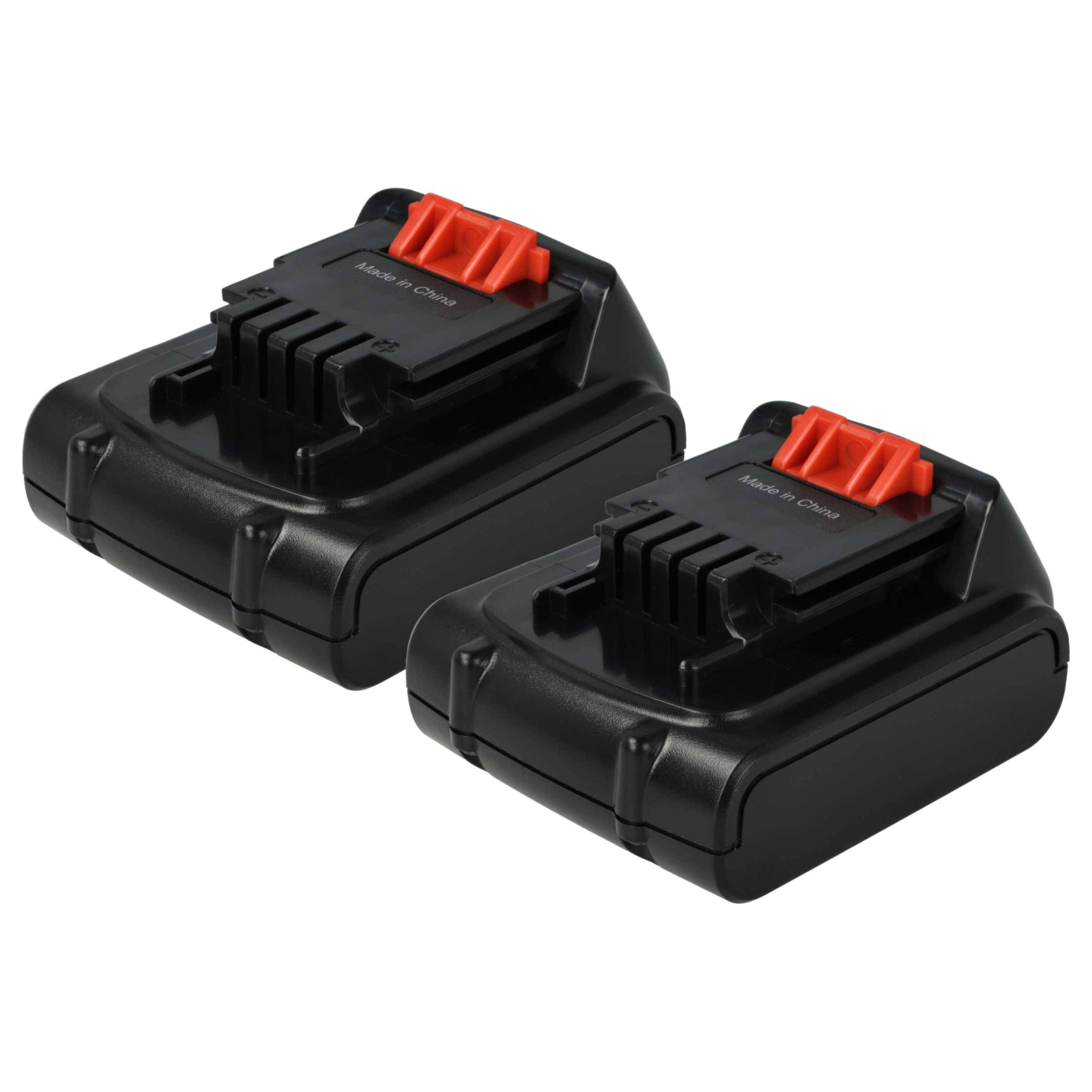 vhbw 2x Akku kompatibel mit Black & Decker EPL14, EPL148, LDX116, LDX116C, ASL148KB, LDX120C Werkzeug (1500 mAh, Li-Ion, 14,4 V)