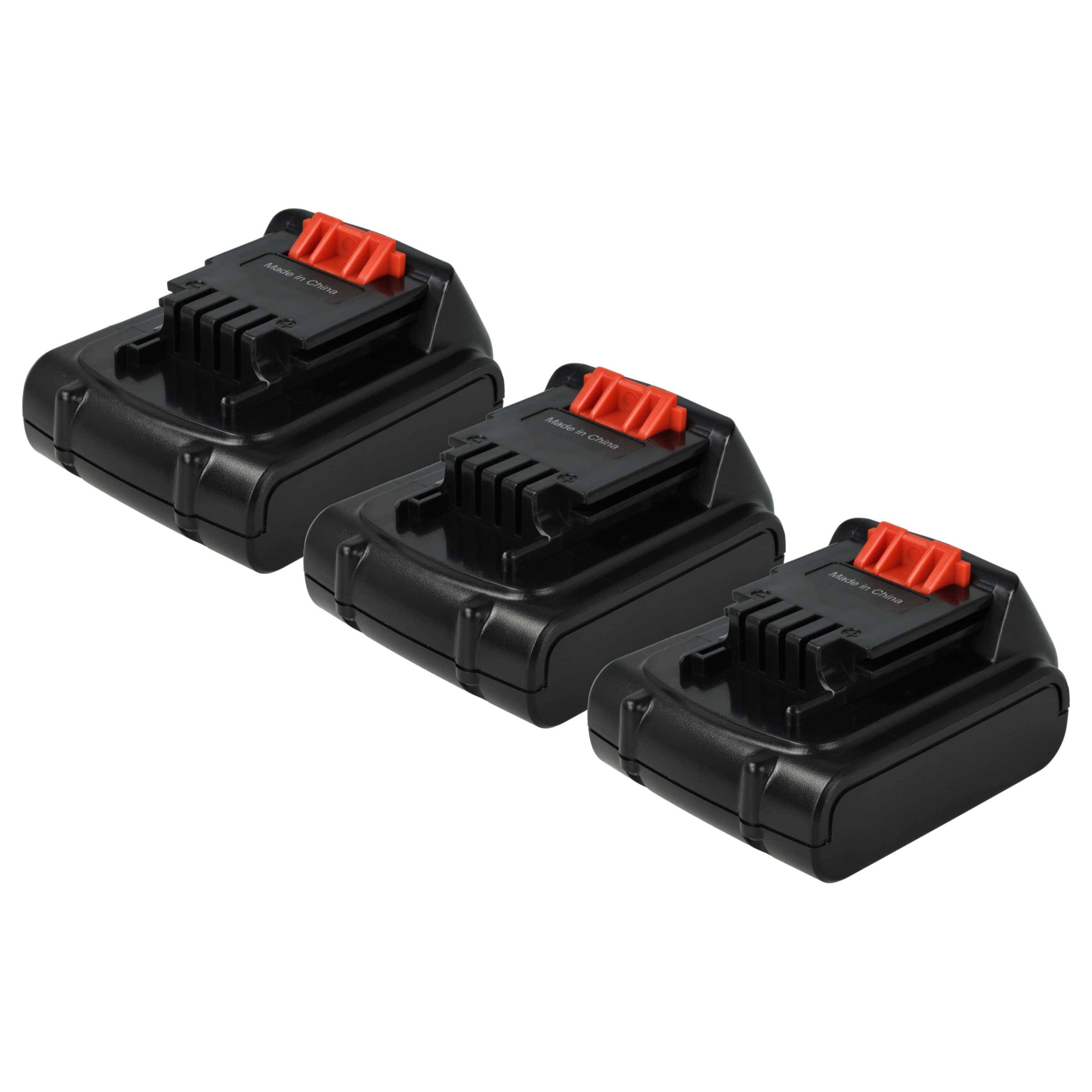 vhbw 3x Akku kompatibel mit Black & Decker ASL146KB, ASL148, ASL148K, ASL146, ASL146BT12A, ASL146K Werkzeug (1500 mAh, Li-Ion, 14,4 V)