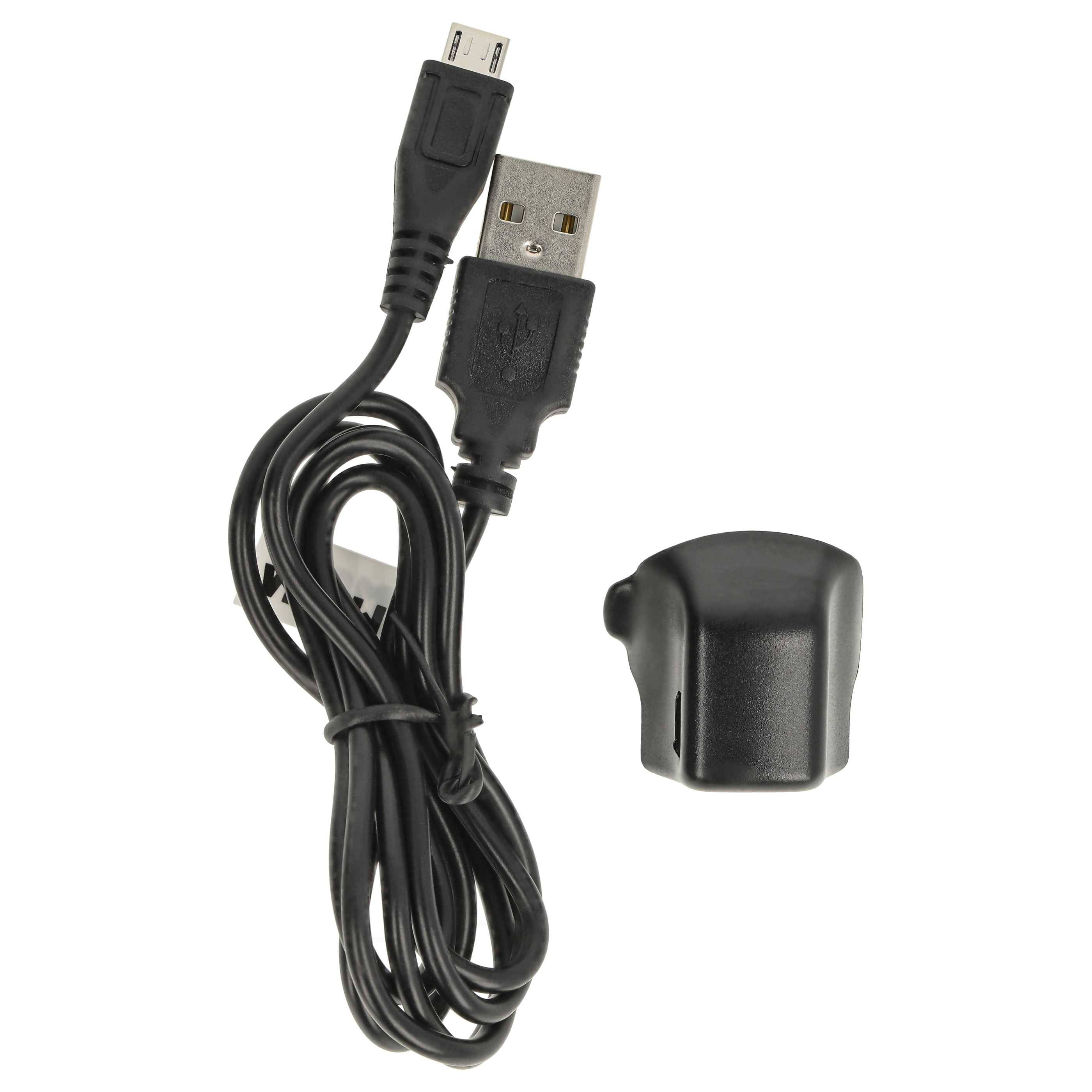 vhbw USB-Ladestation kompatibel mit Samsung Gear Fit SM-R350 Smartwatch - Ladeschale mit Aufladekabel Schwarz