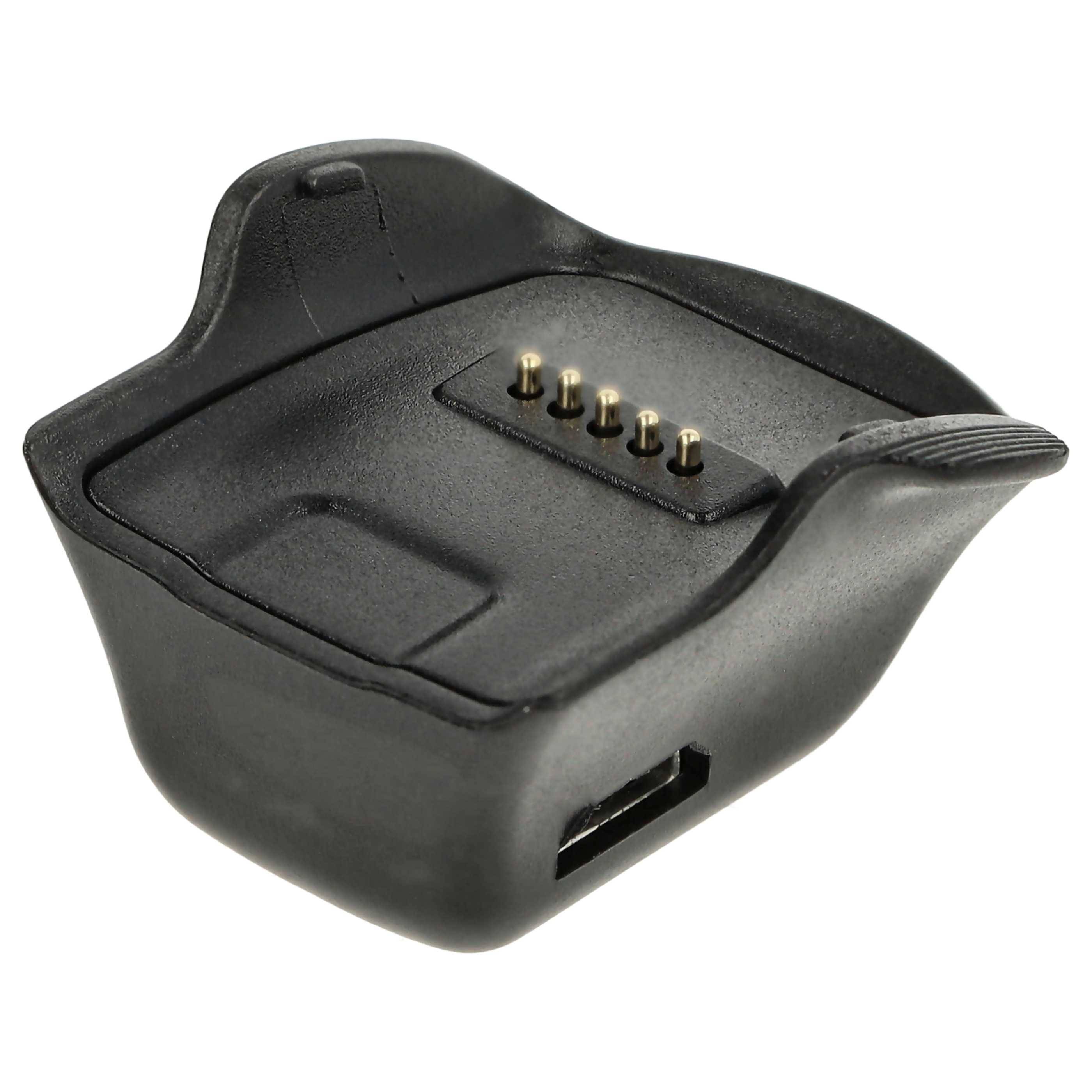 vhbw USB-Ladestation kompatibel mit Samsung Gear Fit SM-R350 Smartwatch - Ladeschale mit Aufladekabel Schwarz