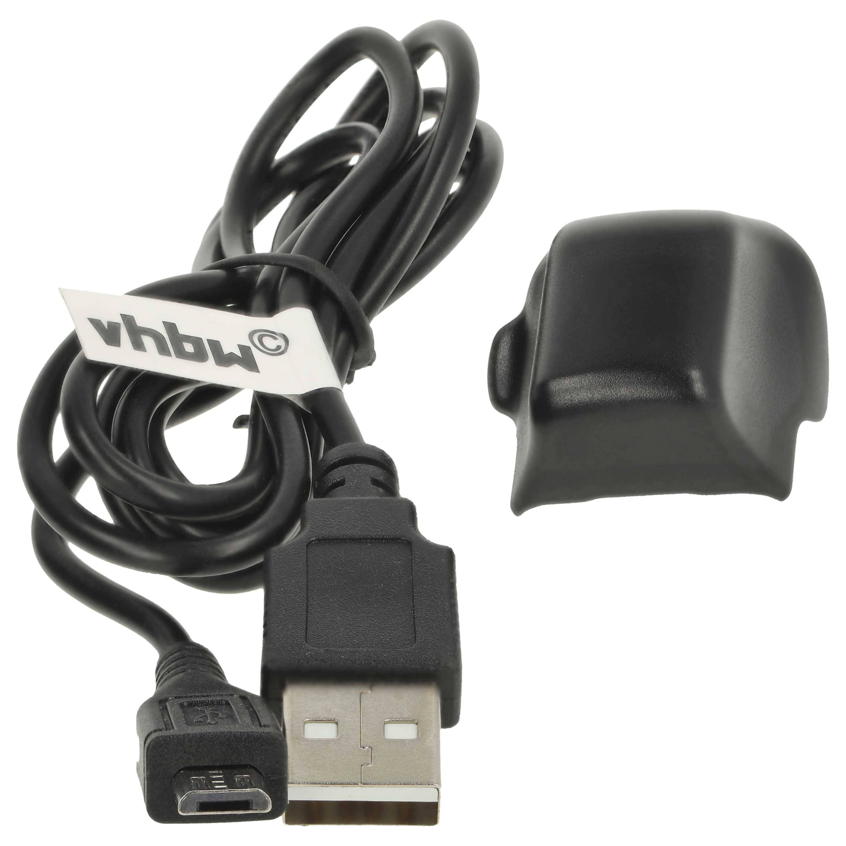 vhbw USB-Ladestation kompatibel mit Samsung Gear Fit SM-R350 Smartwatch - Ladeschale mit Aufladekabel Schwarz