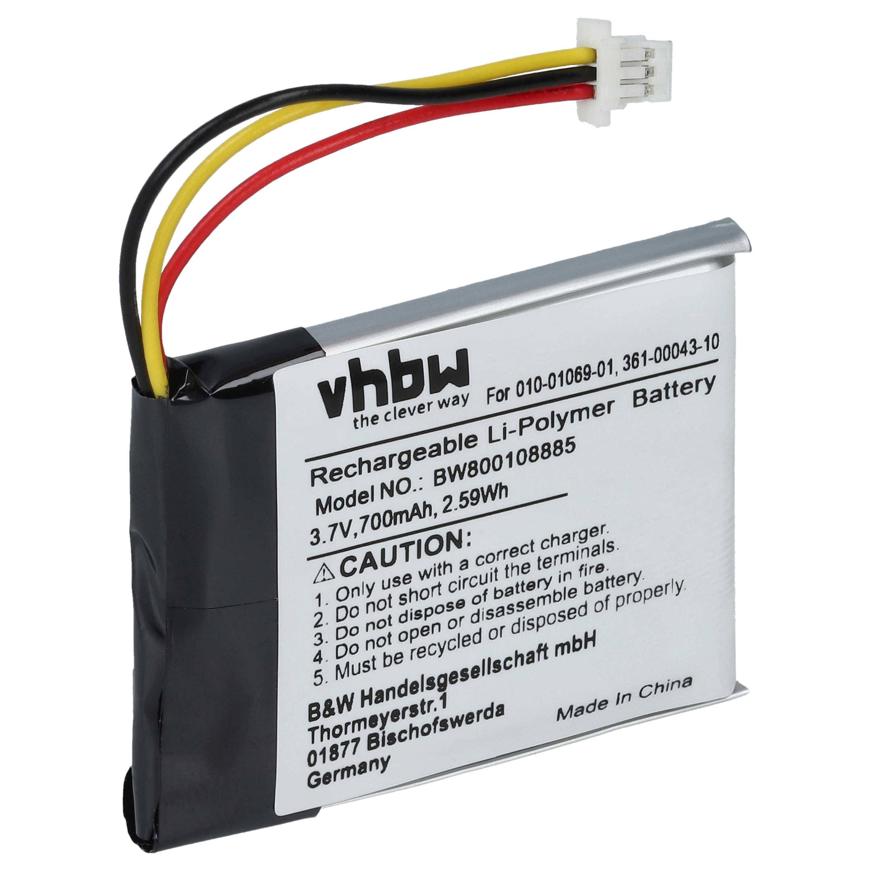 vhbw Akku kompatibel mit Garmin Delta Sport, Delta, Delta Handheld Hundehalsband Hunde-Trainer (700mAh, 3,7V, Li-Ion)