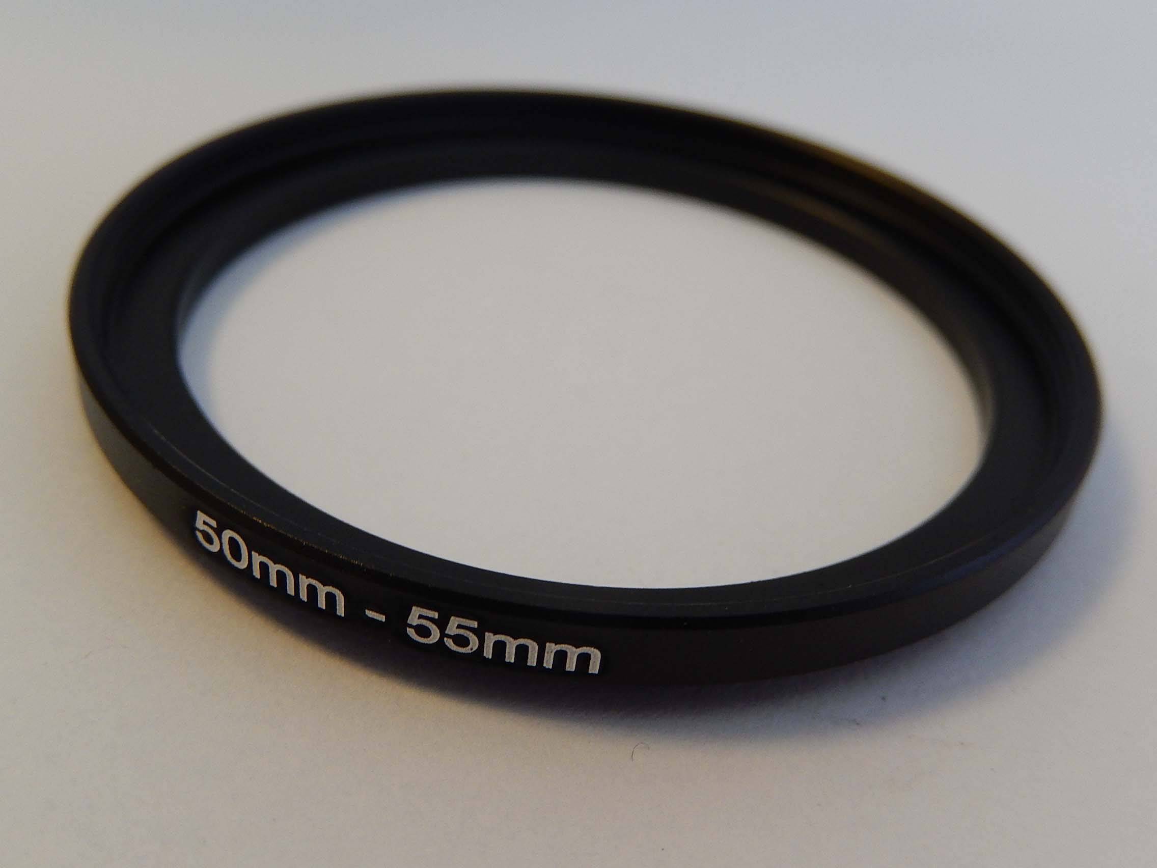 vhbw Step UP Filter-Adapter 50mm-55mm schwarz passend für Kamera Agfa, Agfaphoto, Canon, Casio, Fujifilm, Kodak, Minolta, Nikon, Olympus