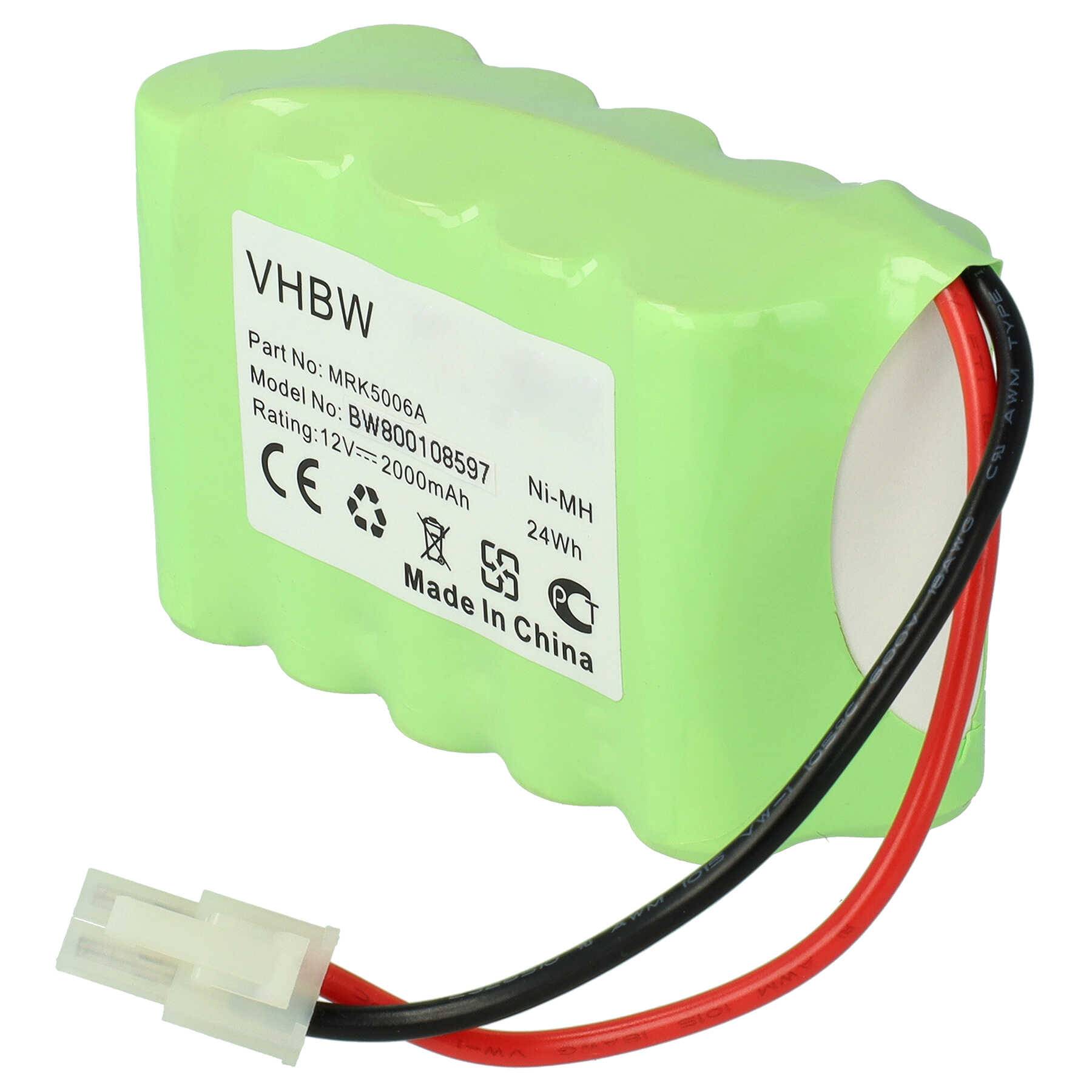 vhbw NiMH Akku 2000mAh (12V) kompatibel mit den Signalgeber von Wolf Garten Robo Scooter 400, 500, 600, 1800, 300 Ersatz für MRK5006A