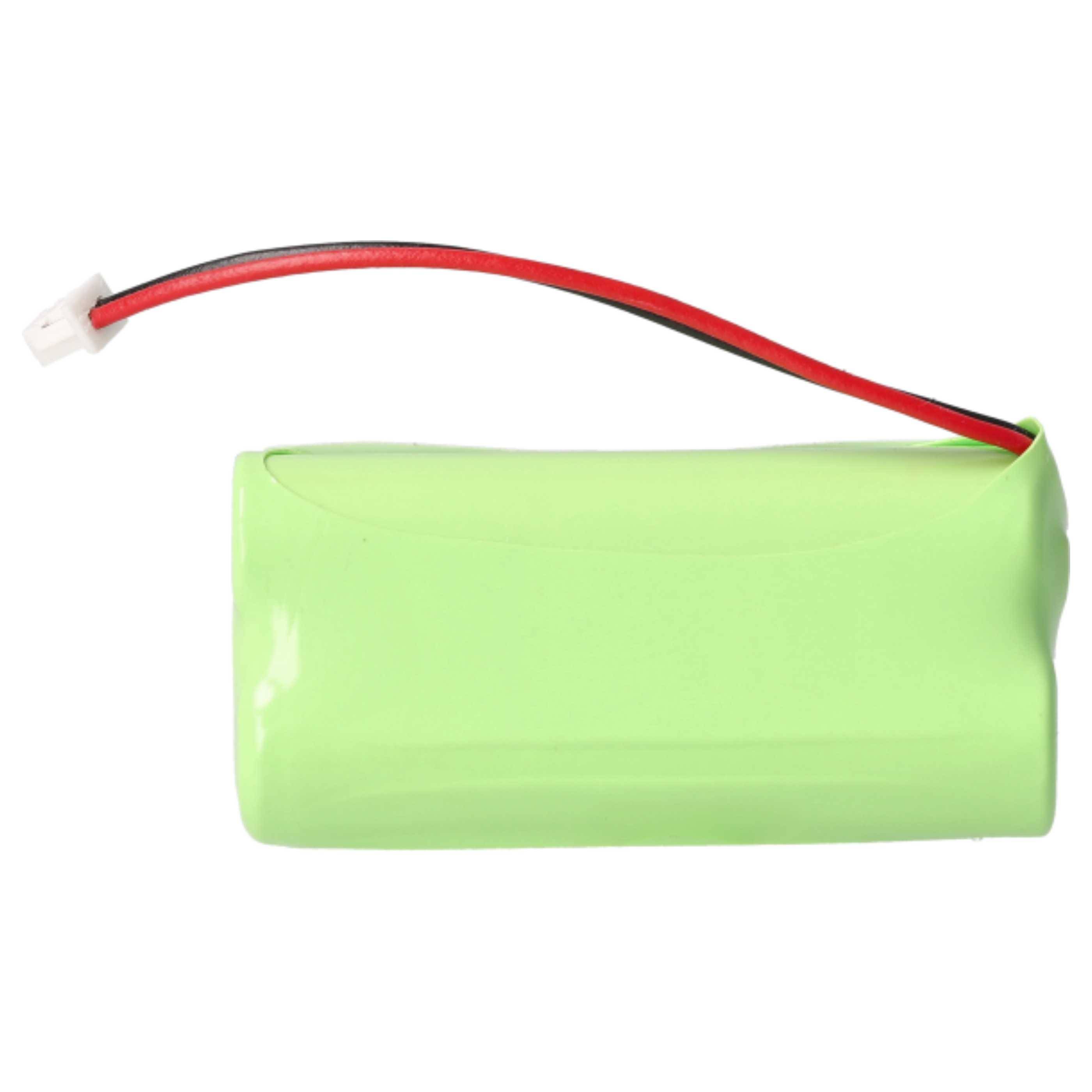 Eine grüne wiederaufladbare Batterie mit roten und schwarzen Drähten, die sich von einem Ende erstrecken, wird zum Stromversorgung elektronischer Geräte verwendet.