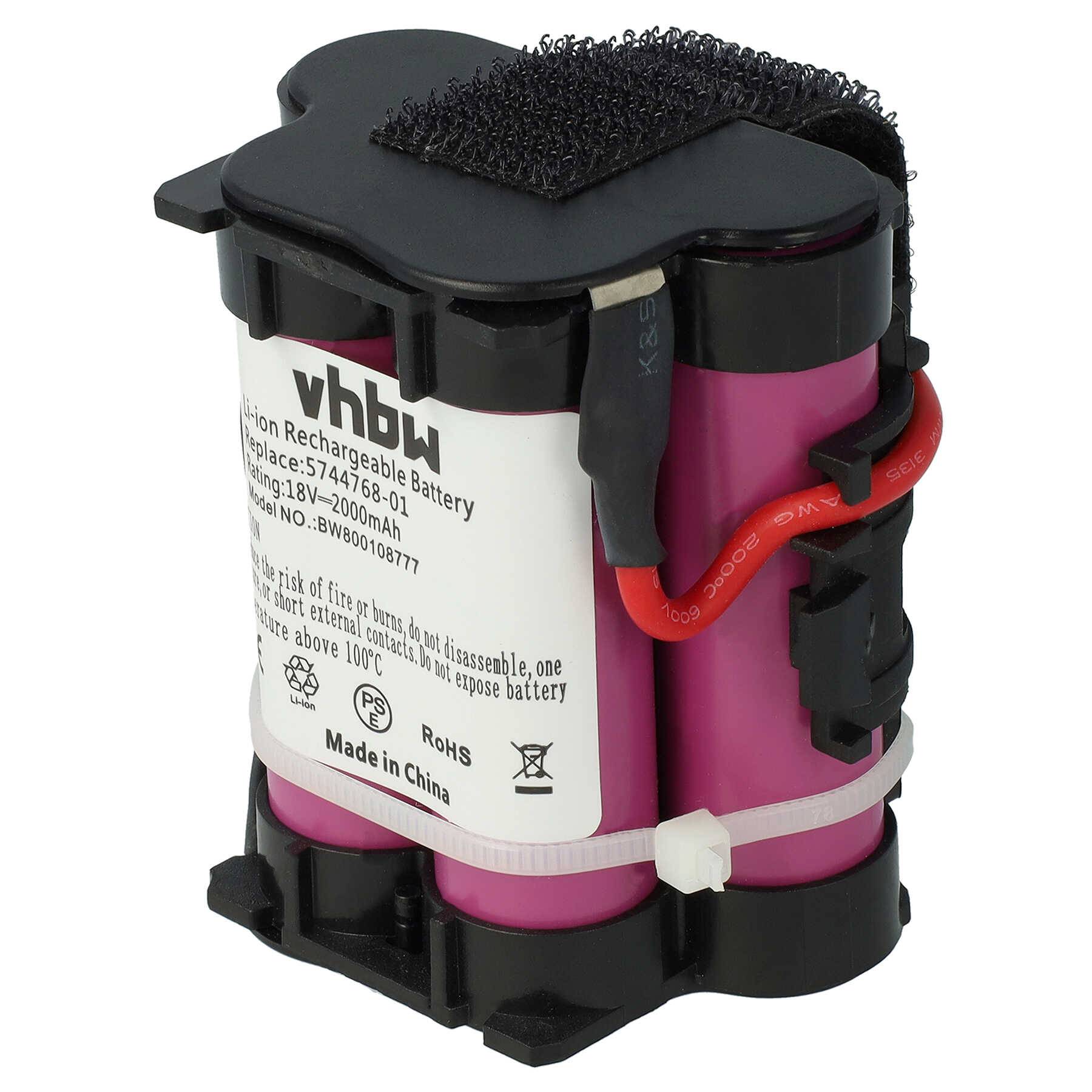 vhbw 1x Akku kompatibel mit McCulloch ROB R600, R1000, R1000 2017, R1000 2018, R1000 2019 Grasschere, Strauchschere (2000mAh, 18V, Li-Ion)