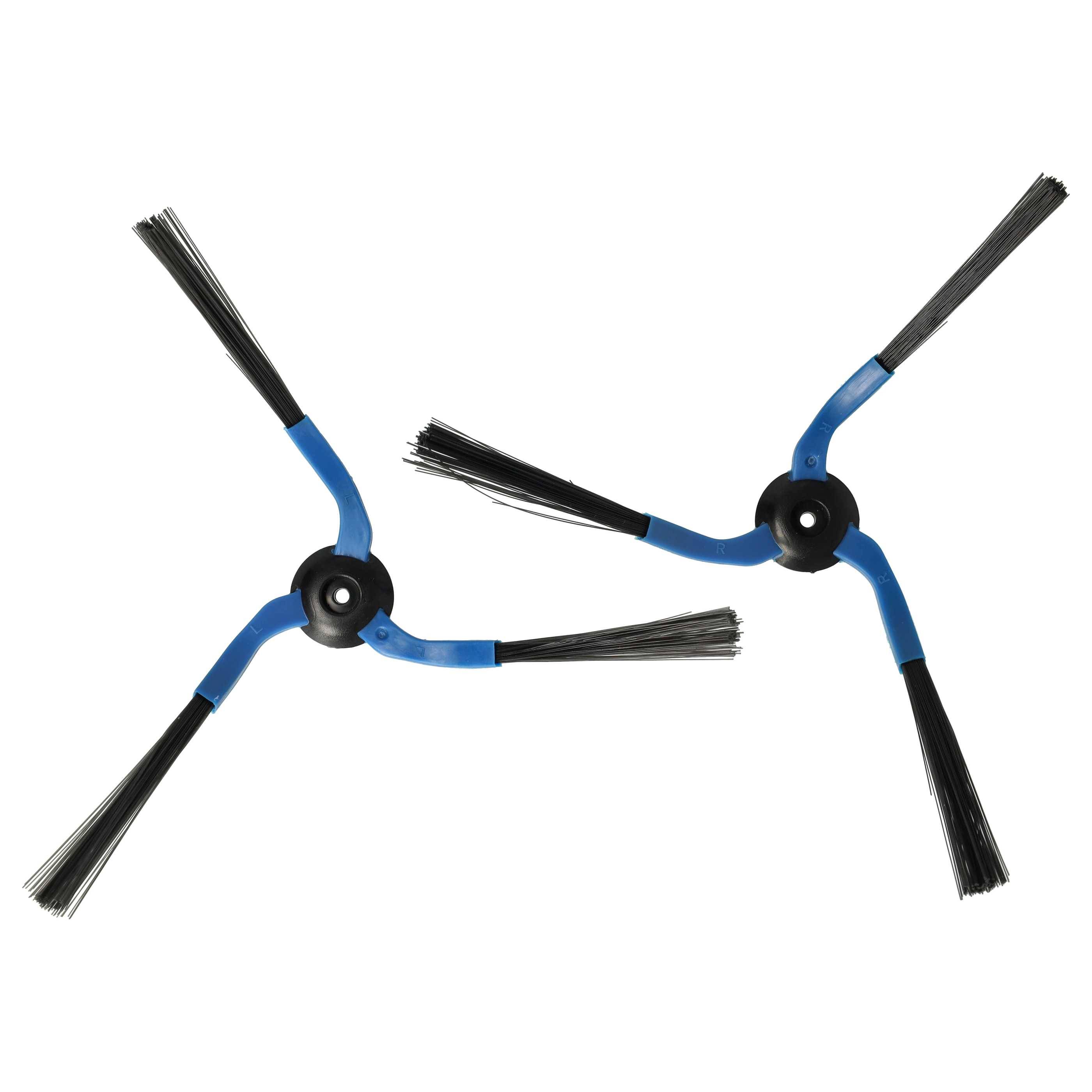 vhbw 2x Seitenbürste kompatibel mit Samsung Navibot SR8895 Saugroboter - Reinigungsbürsten Set, links/rechts, schwarz / blau