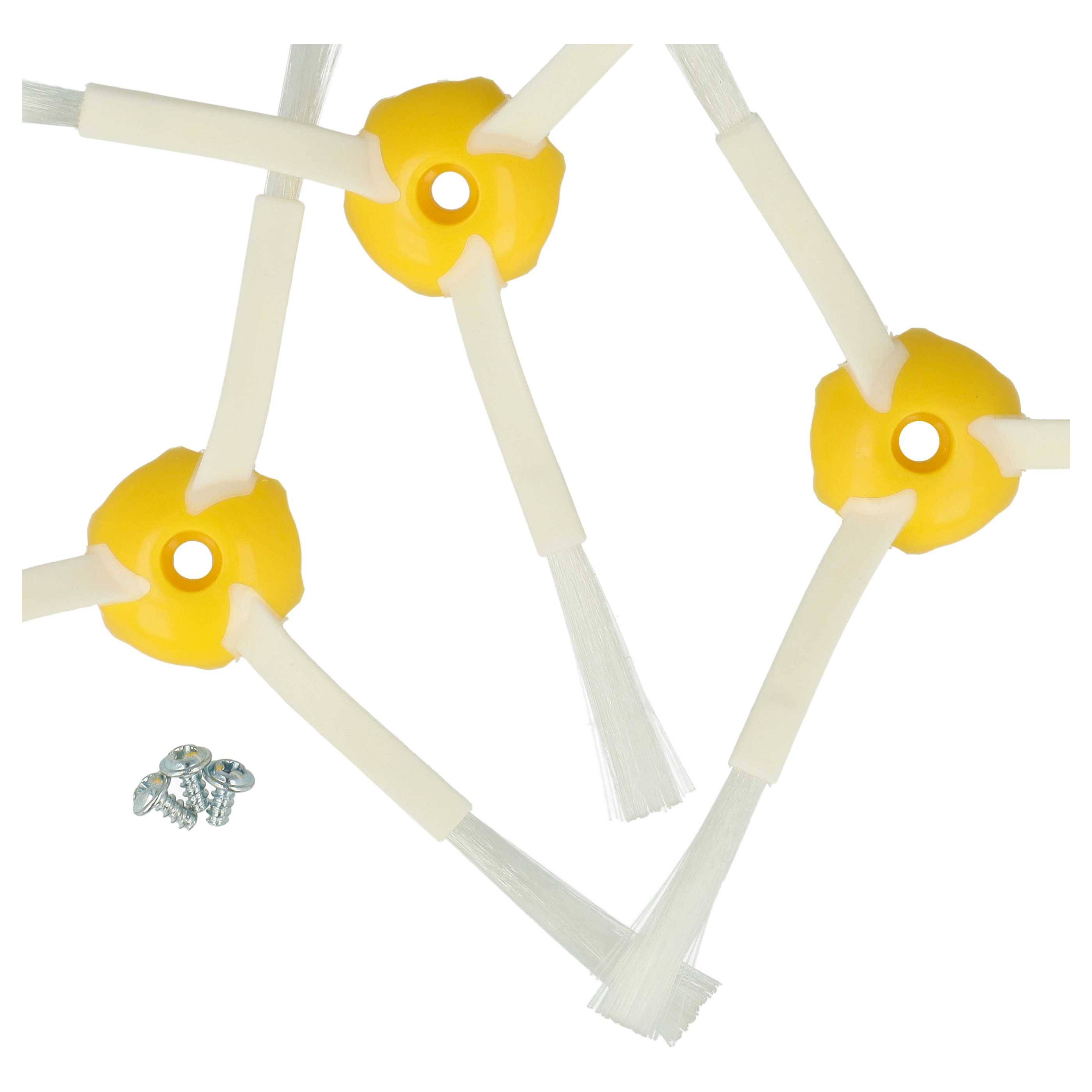 vhbw 3x Seitenbürste kompatibel mit iRobot Roomba 500-Serie, 600-Serie, 700-Serie Saugroboter - Reinigungsbürsten Set, weiß