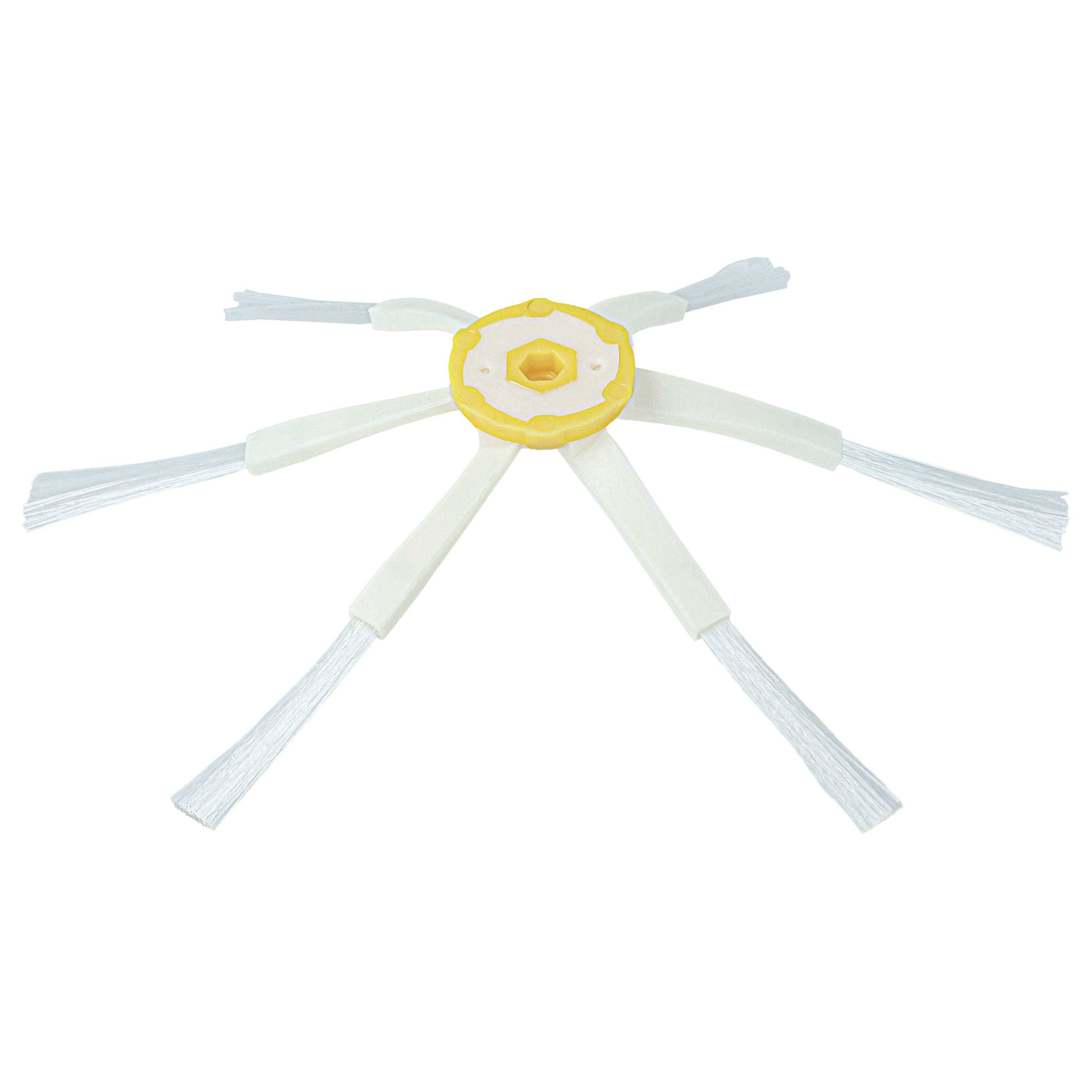 vhbw 6x Seitenbürste kompatibel mit iRobot Roomba 532, 530, 531, 500, 510, 520, 500-Serie Saugroboter - Reinigungsbürsten Set, weiß, 6-armig