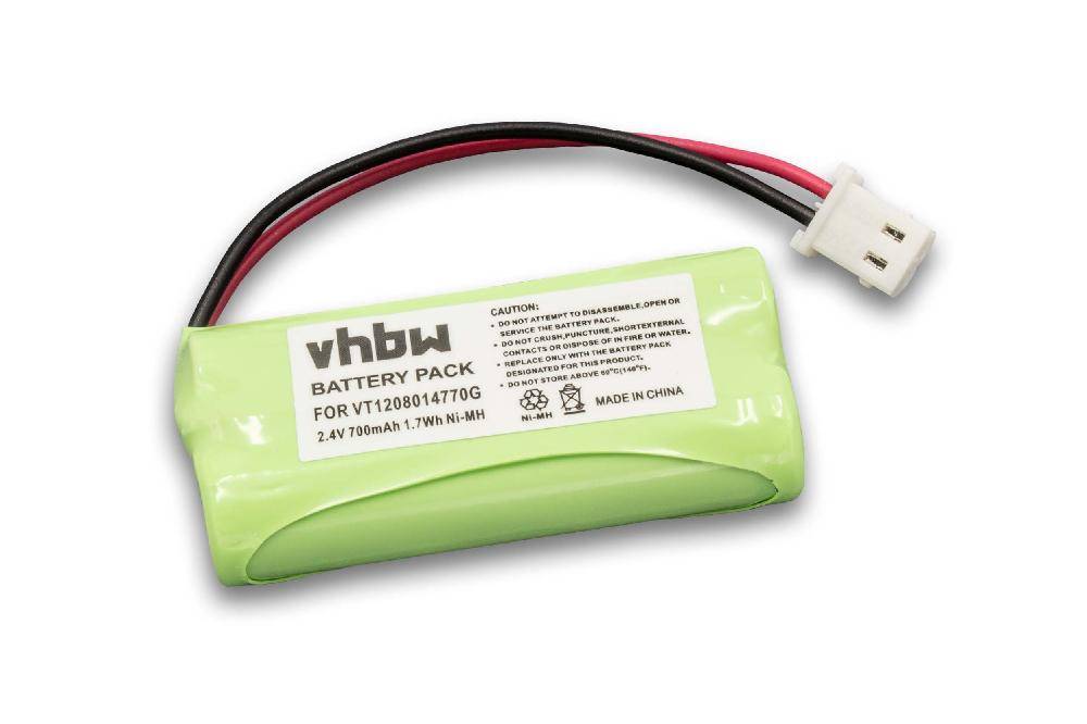 vhbw Akku kompatibel mit Motorola MNP28, MBP20, MBP161, MBP161TIMER Babyphone Babytalker (700 mAh, 2,4 V, NiMH)