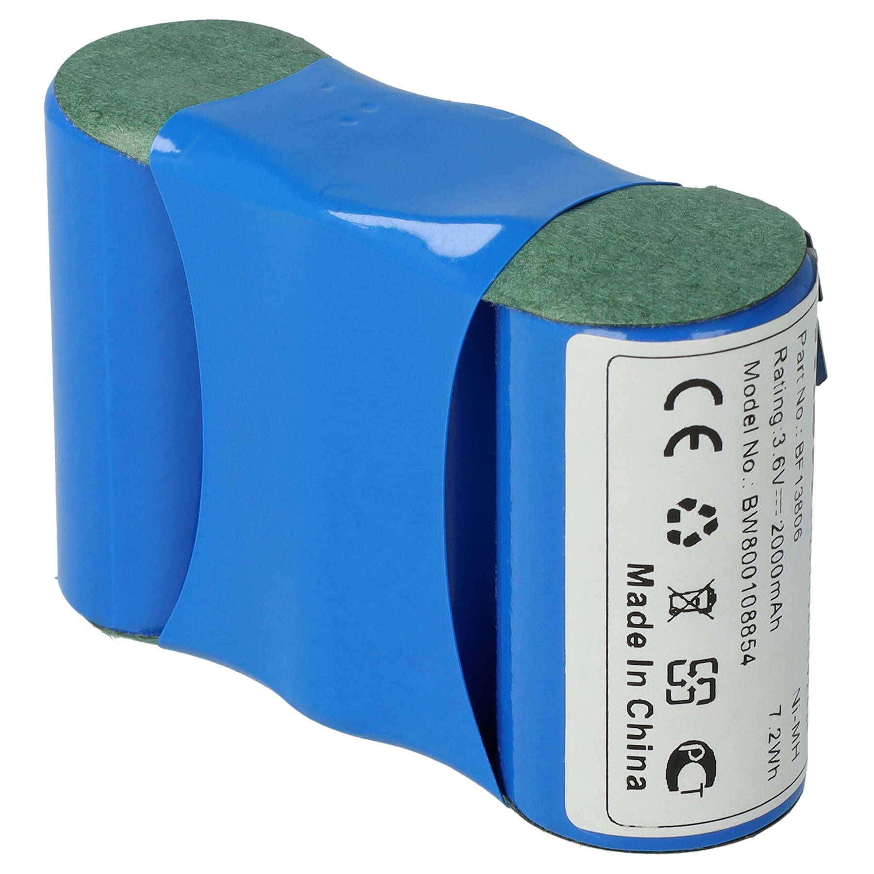vhbw Akku kompatibel mit Wolf Rasenschere BS45 Grasschere, Strauchschere (2000mAh 3,6V NiMH) - Ersatz für BS45, 70845 055, Accu45, BF13806 VSE 4/5