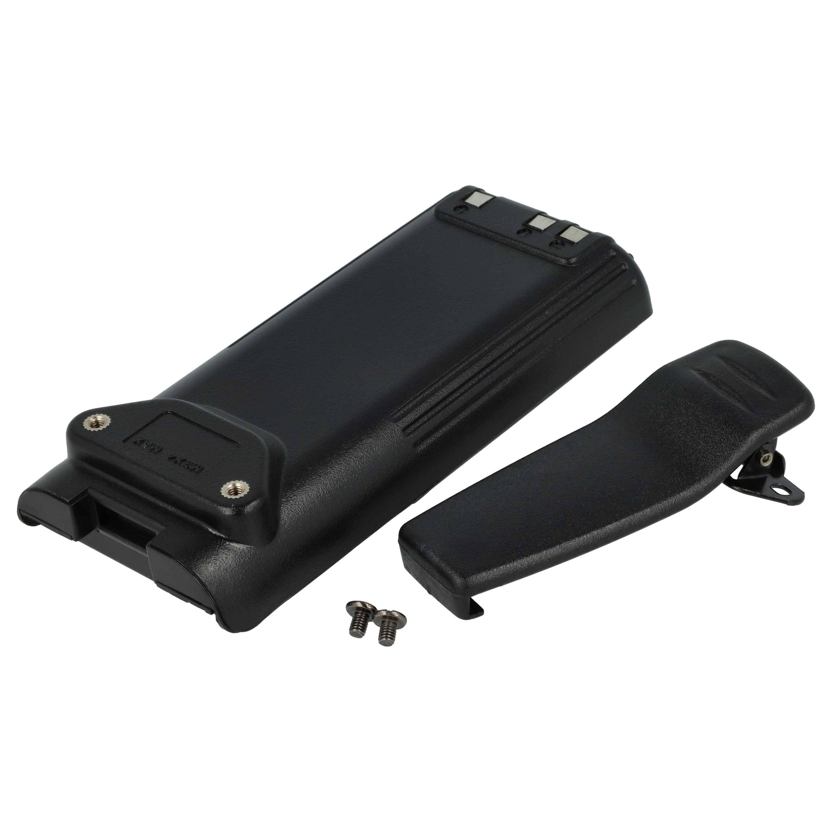 vhbw 2x Akku kompatibel mit Icom IC-F21BR, IC-F22, IC-F22S, IC-F21GM, IC-F21S Funkgerät, Walkie Talkie (2300 mAh, 7,2 V, NiMH) + Gürtelclip