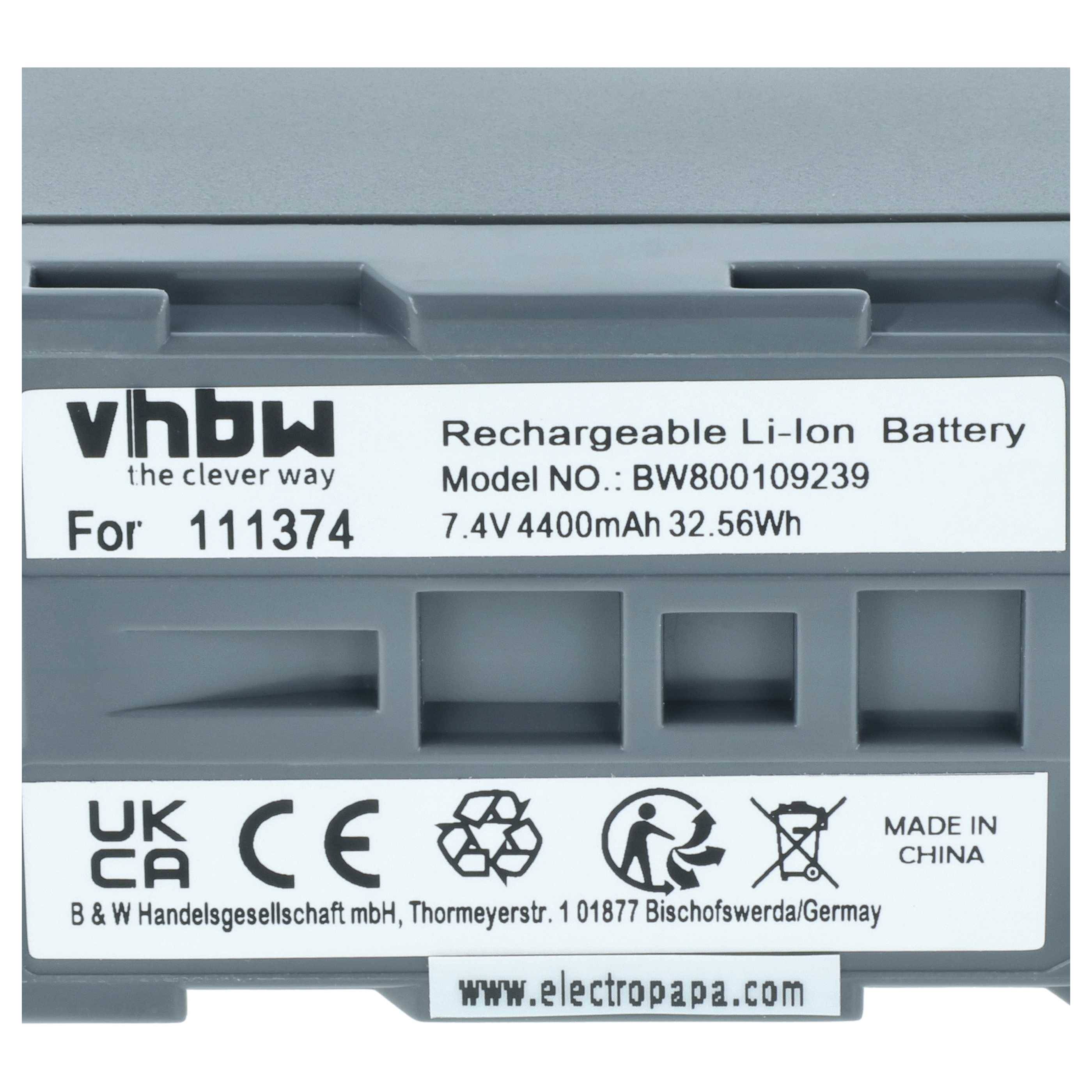 vhbw 1x Akku kompatibel mit AshTech ProFlex 500, 800 Messgerät (4400 mAh, 7,4 V, Li-Ion)