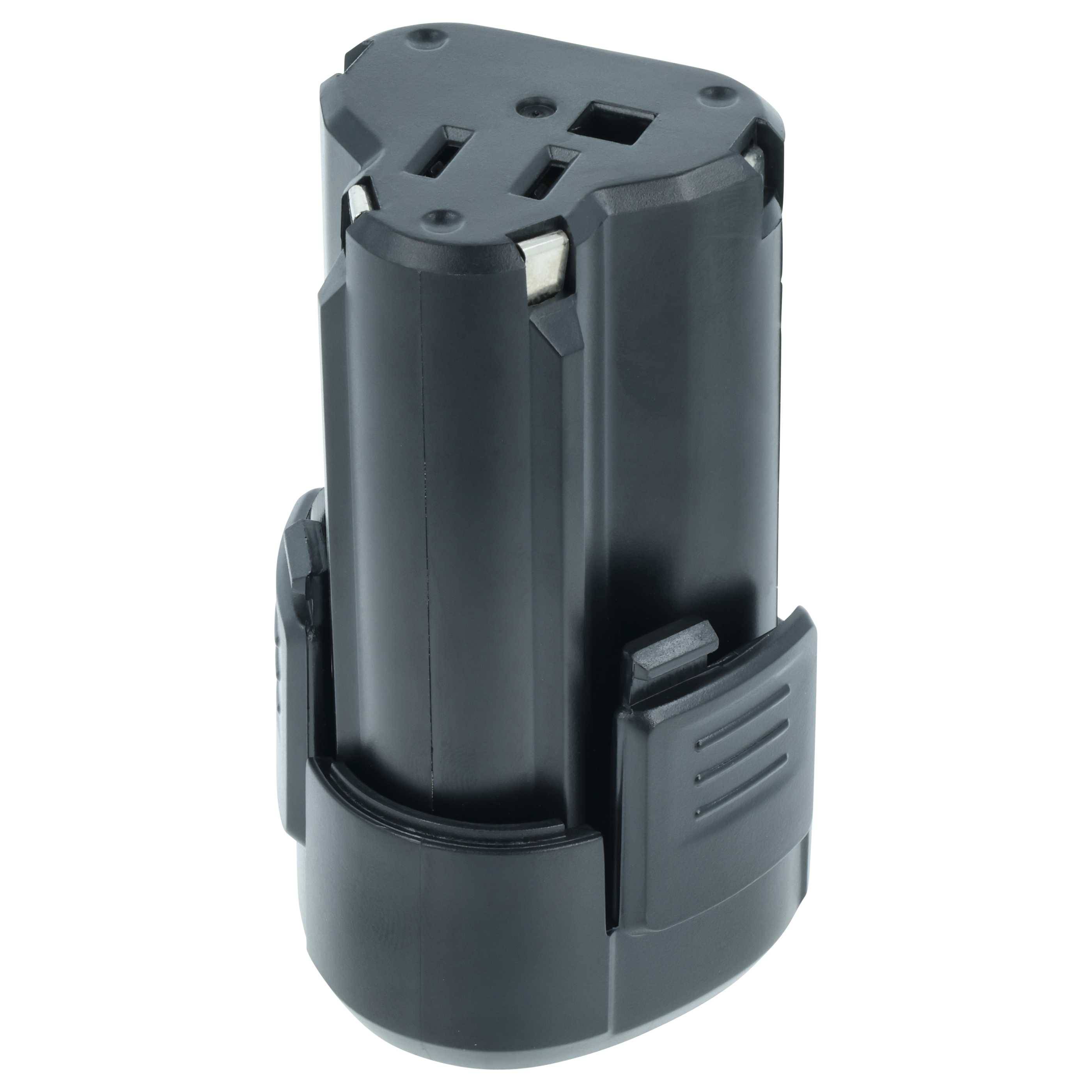 Schwarzer wiederaufladbarer Akkupack mit drei Anschlussbolzen, entwickelt für elektronische Geräte.