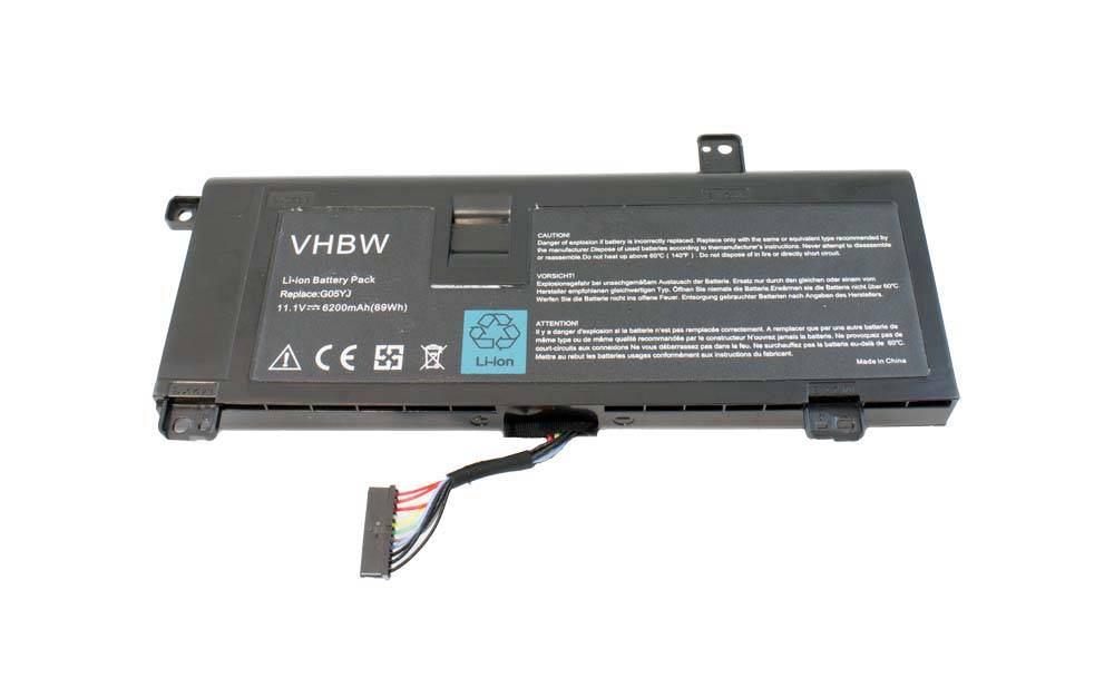 vhbw Akku kompatibel mit Dell Alienware P39G, M14X R3, M14x R4 Notebook (6200 mAh, 11,1 V, Li-Ion)