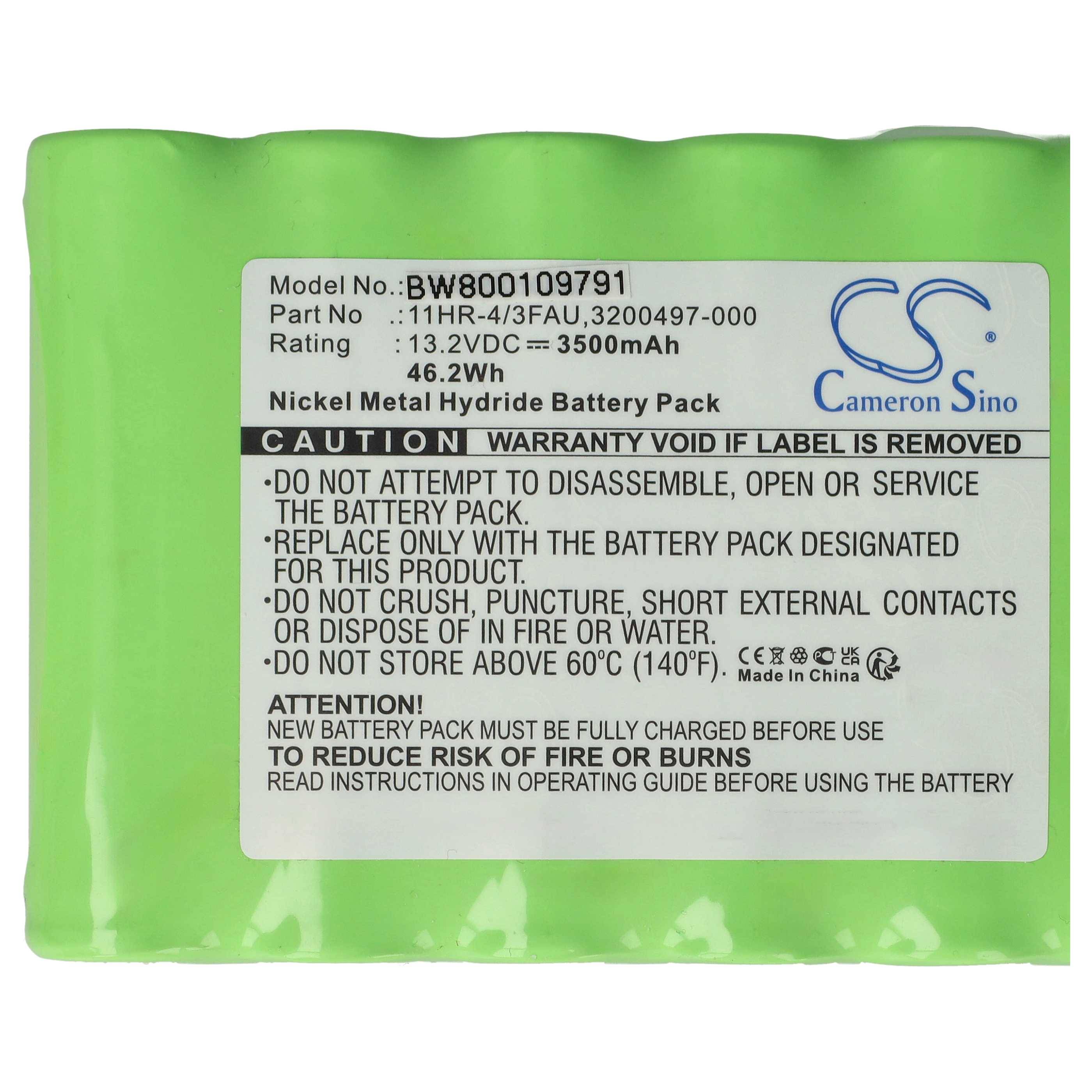vhbw Akku Ersatz für Fujikura BTR-08R, 11HR-4/3FAU, BTR-08 für Spleissgerät (3500mAh, 13,2V, NiMH)