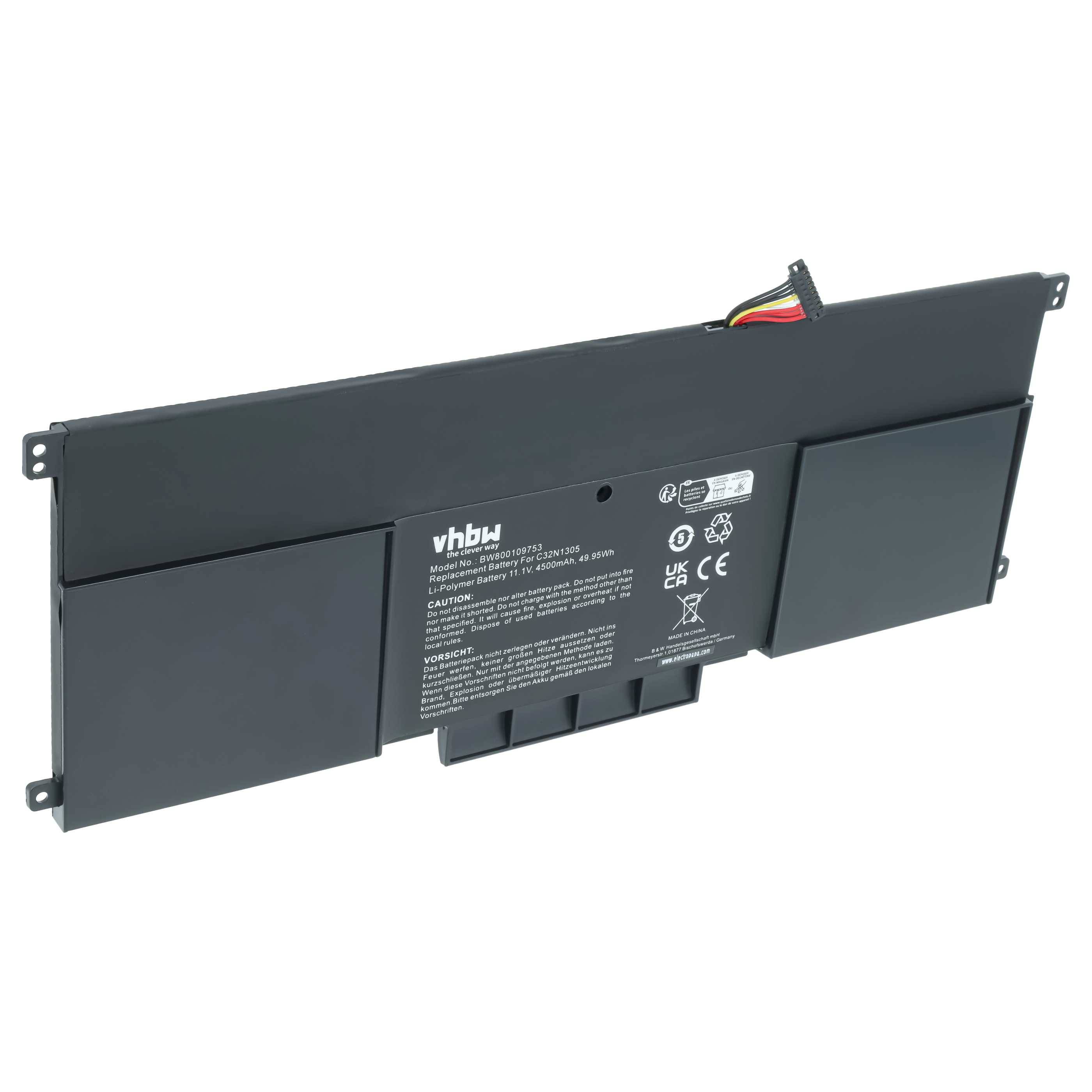 vhbw Akku Ersatz für Asus C32PhJ3 | für Notebook (4500 mAh, 11,1 V, Li-Polymer)