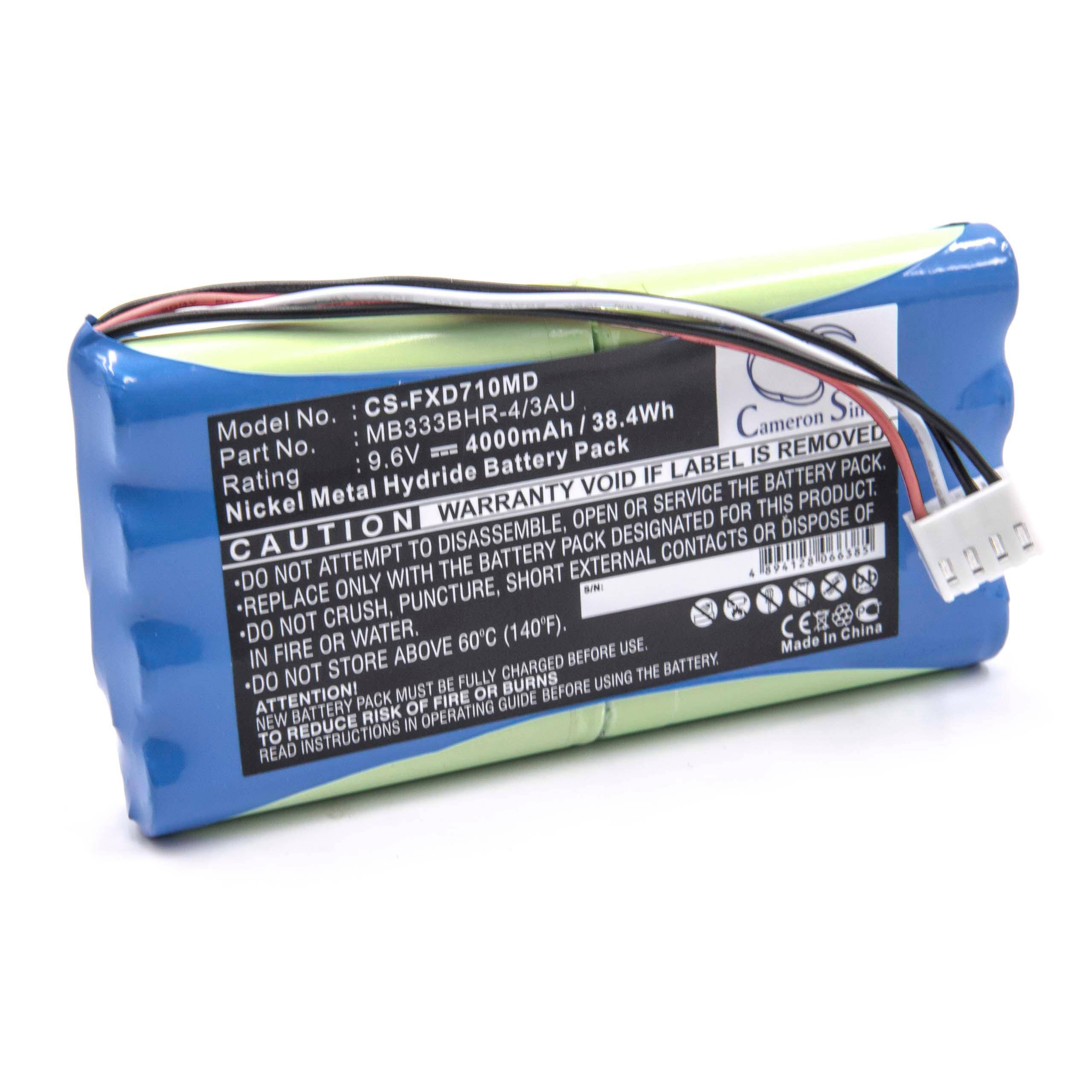 vhbw Akku kompatibel mit Fukuda CardiMax FX-8200, FX-7402 Medizintechnik (4000 mAh, 9,6 V, NiMH)