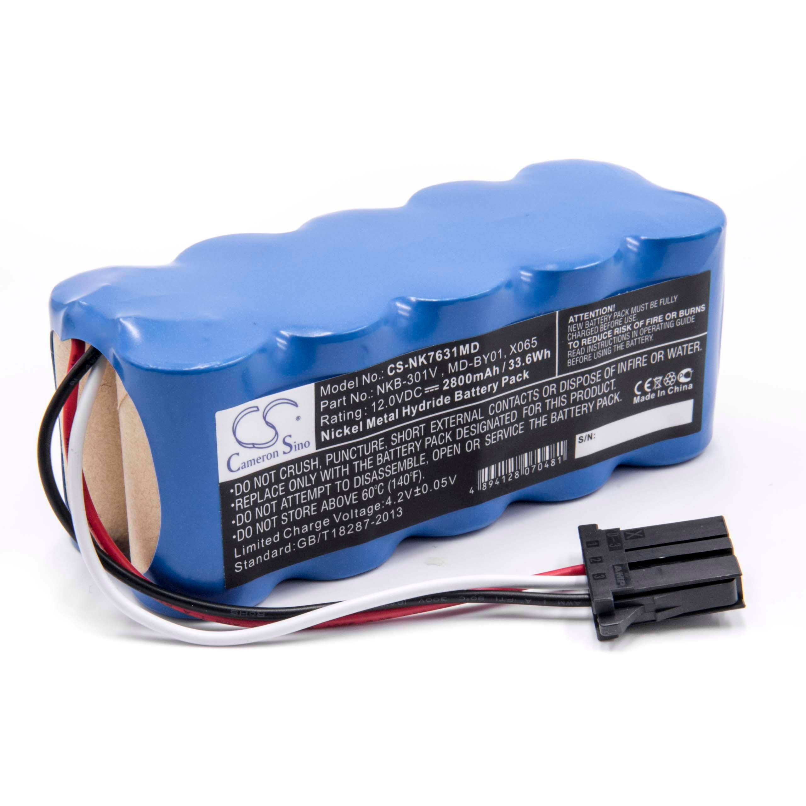 vhbw Akku kompatibel mit Nihon Kohden TEC7511, TEC-7511, TEC7521, TEC-7531, TEC-7521, TEC7531 Medizintechnik (2800 mAh, 12 V, NiMH)