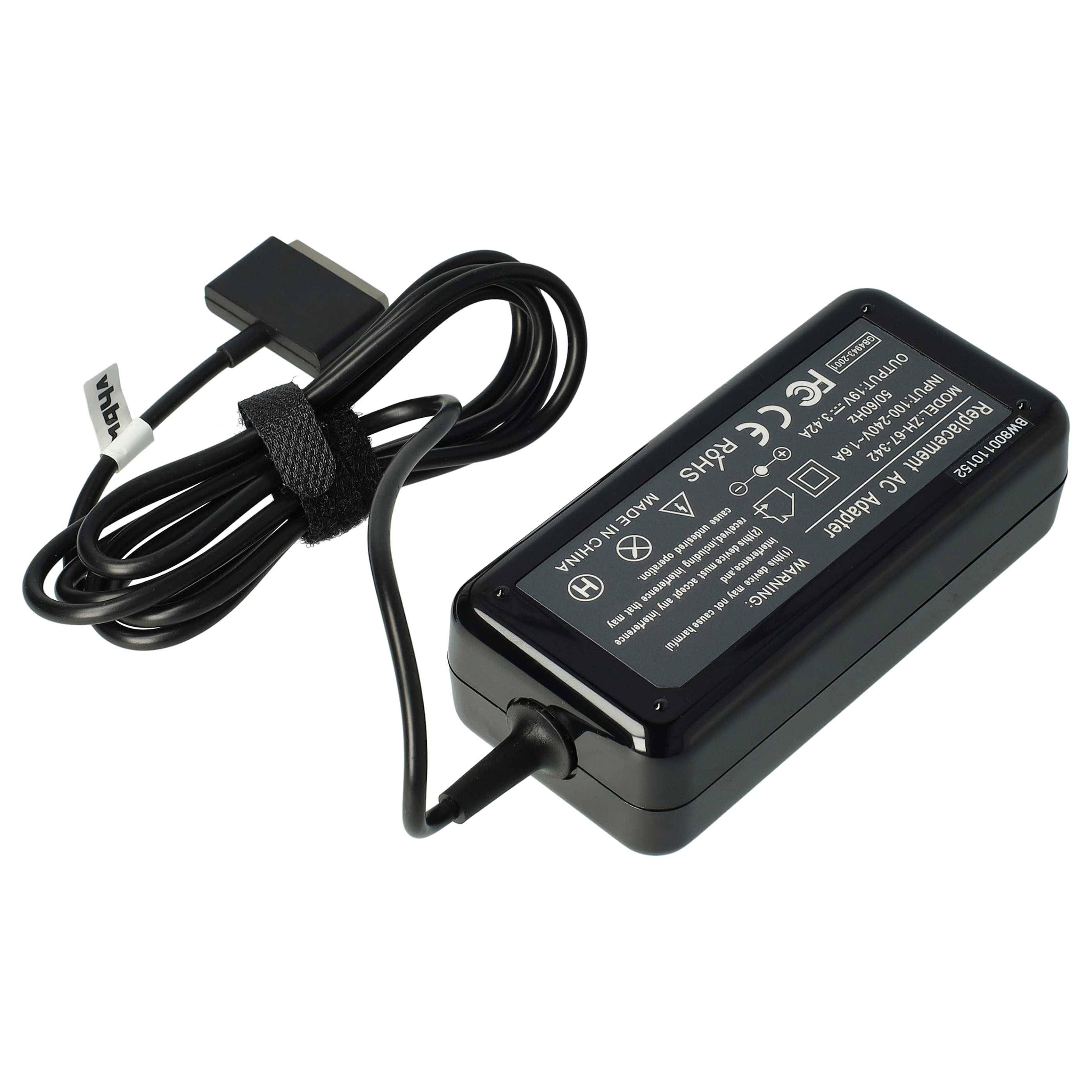 vhbw Netzteil kompatibel mit Asus Transformer Book TX300CA, TX300 Notebook - 200 cm, 65 W - Ersatz für A 90-XB3NN0PW00040Y, ADP-65AW, PA-1650-67